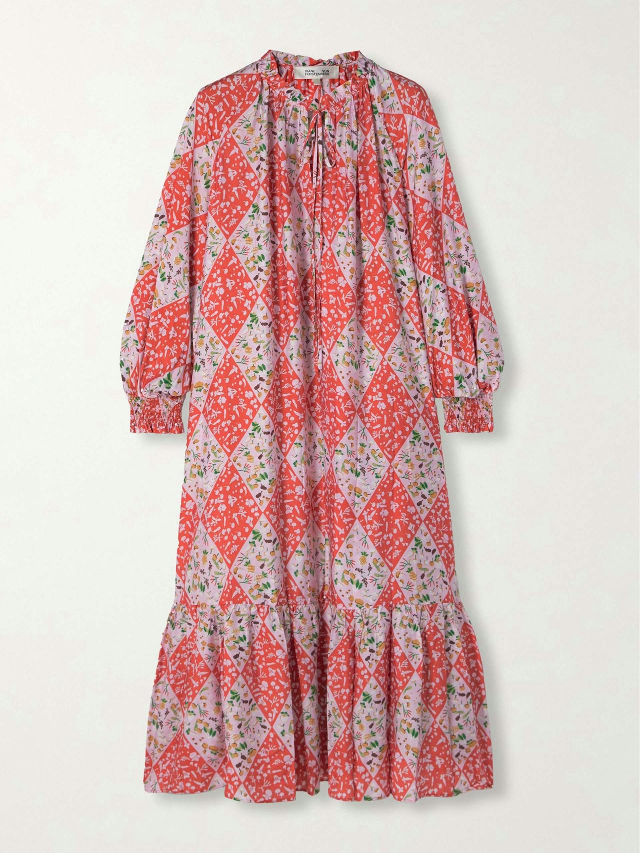 Fortina printed voile maxi dress
