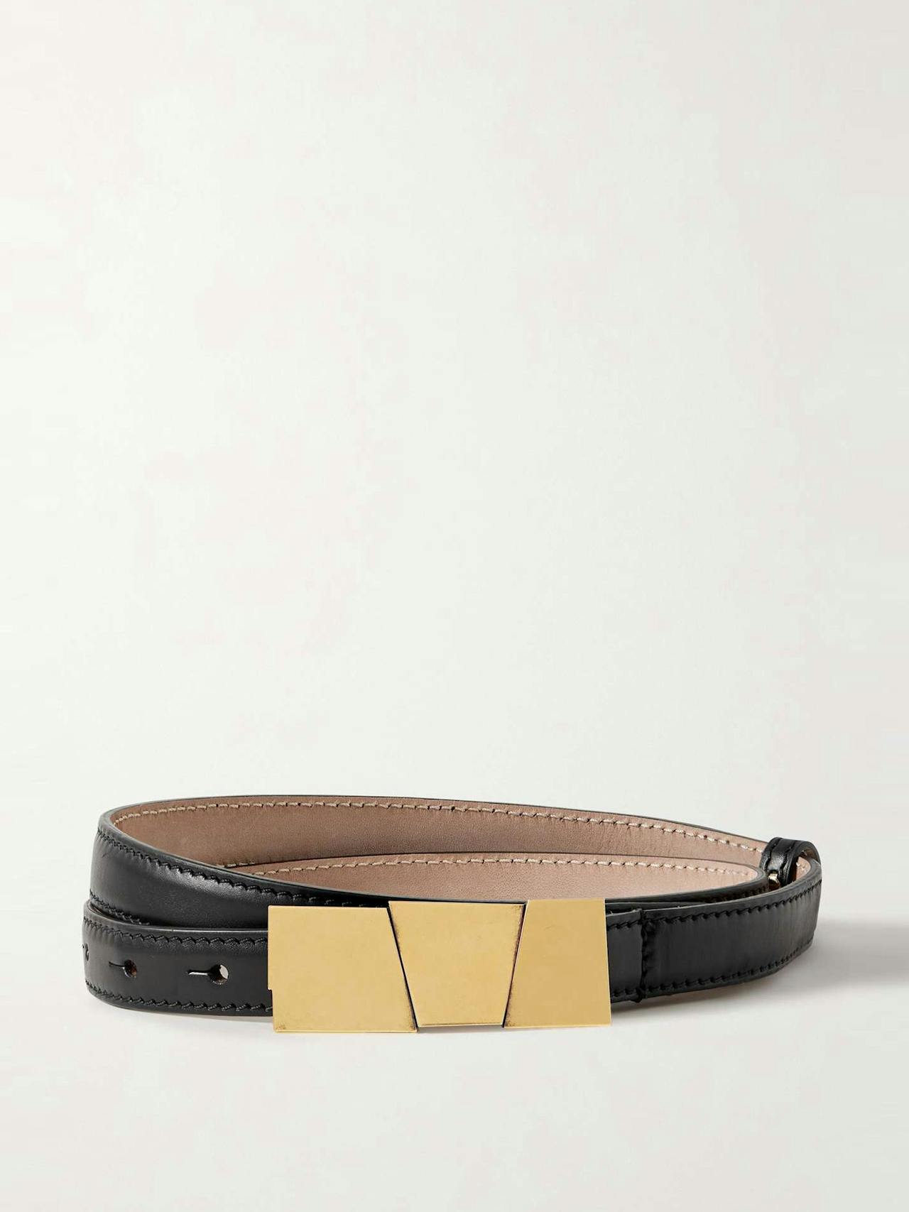 Axel gold-tone and leather belt