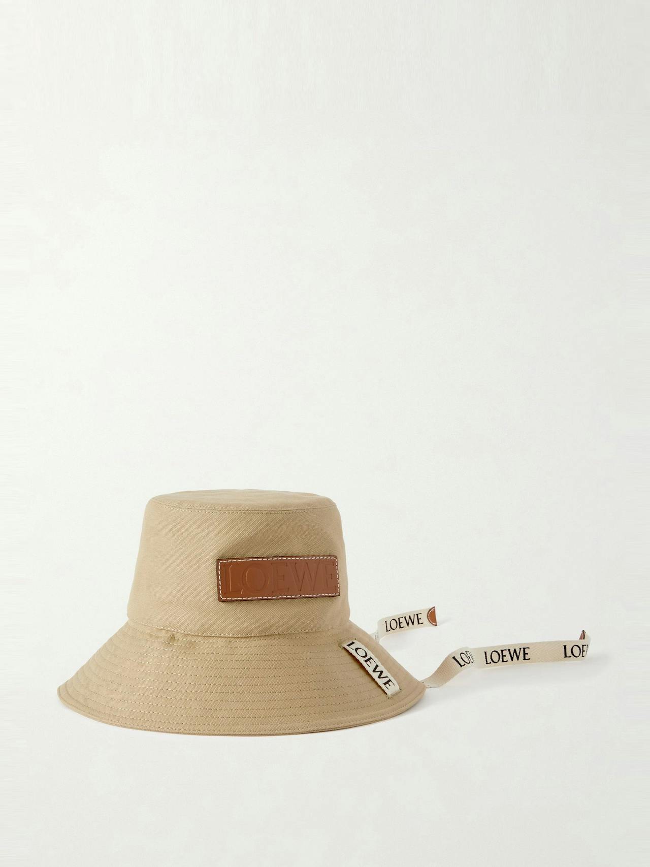 Appliquéd cotton-canvas bucket hat