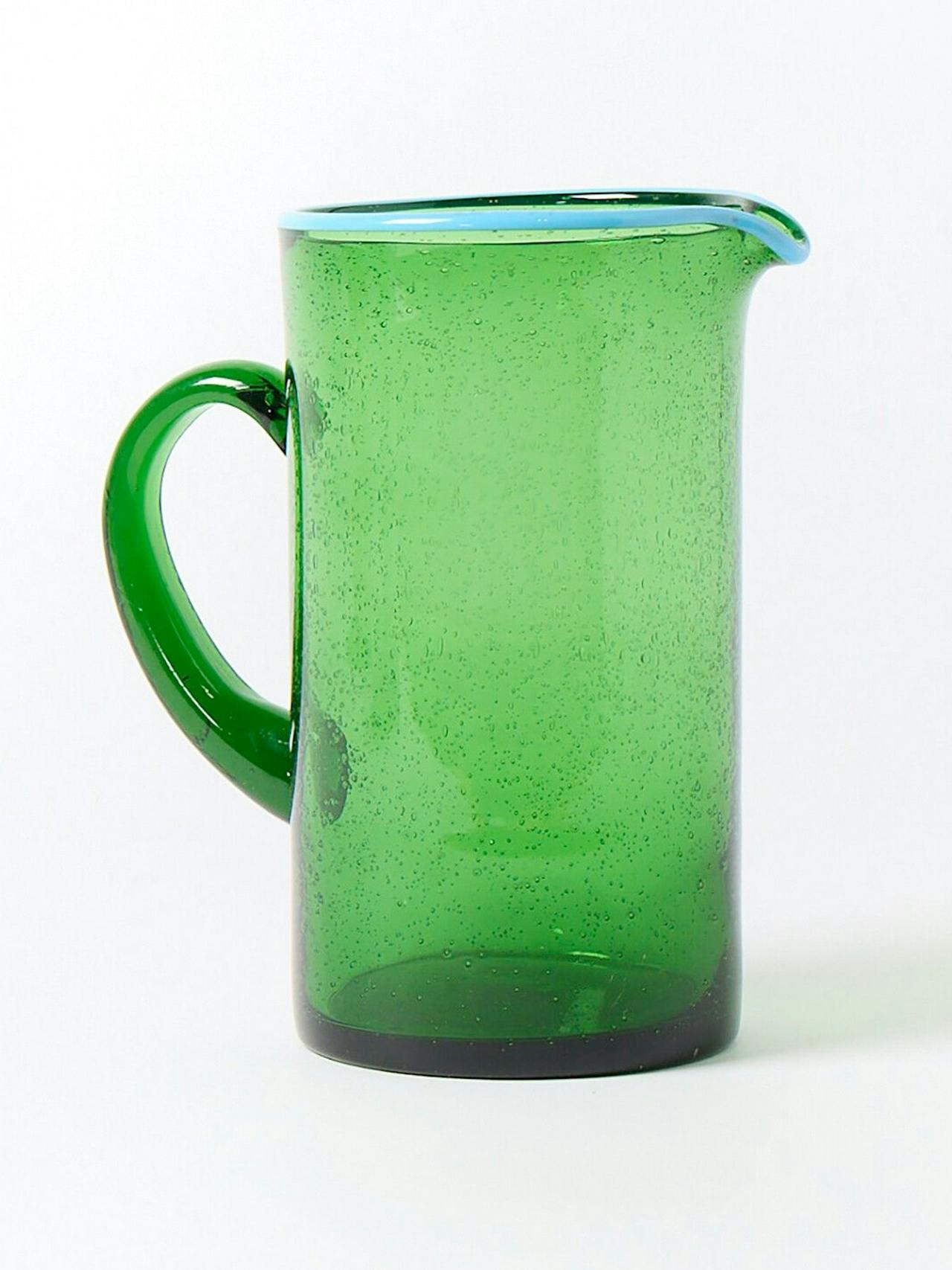 Akira green bubble glass jug