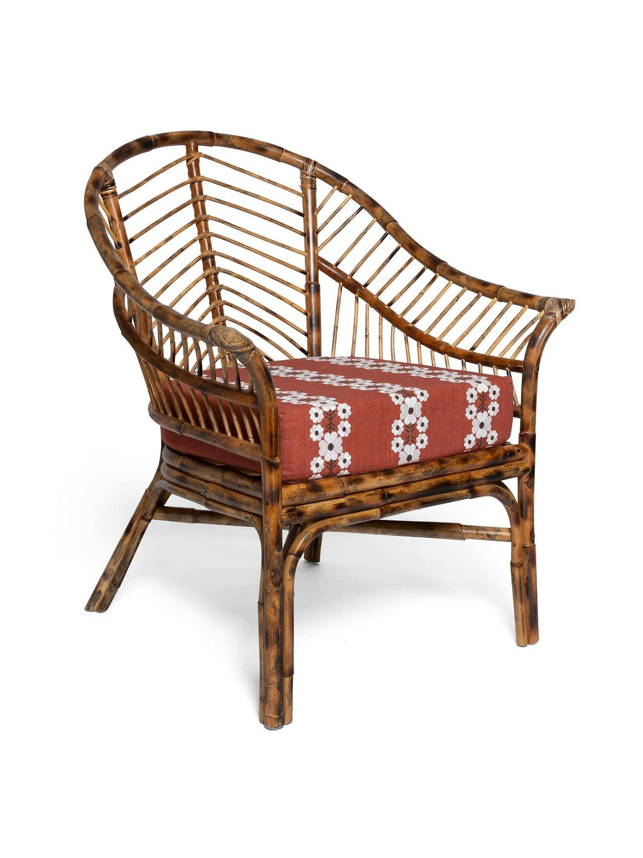 Brick red Piolo bamboo chair