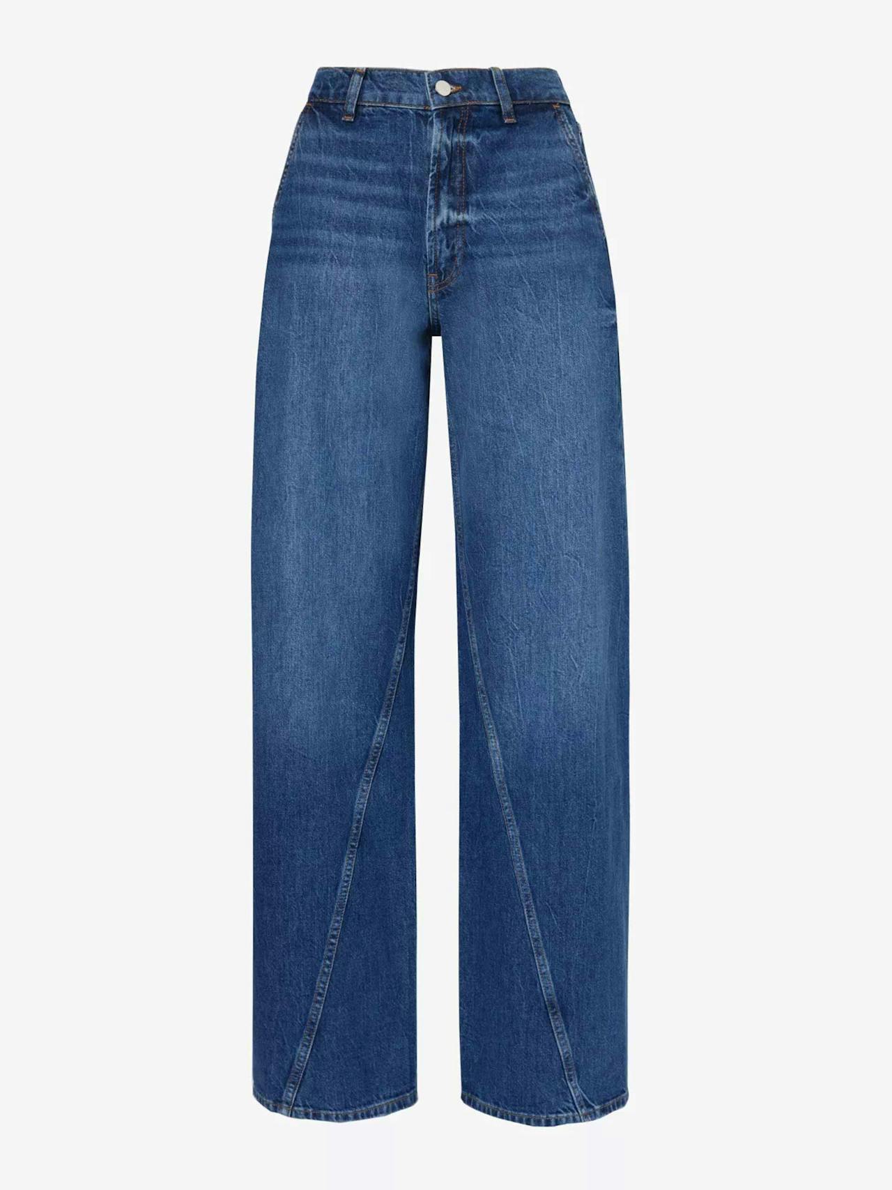 Briley brand-patch wide-leg high-rise jeans