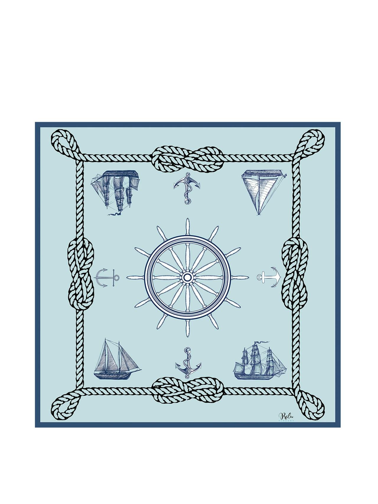 Nautical silk scarf