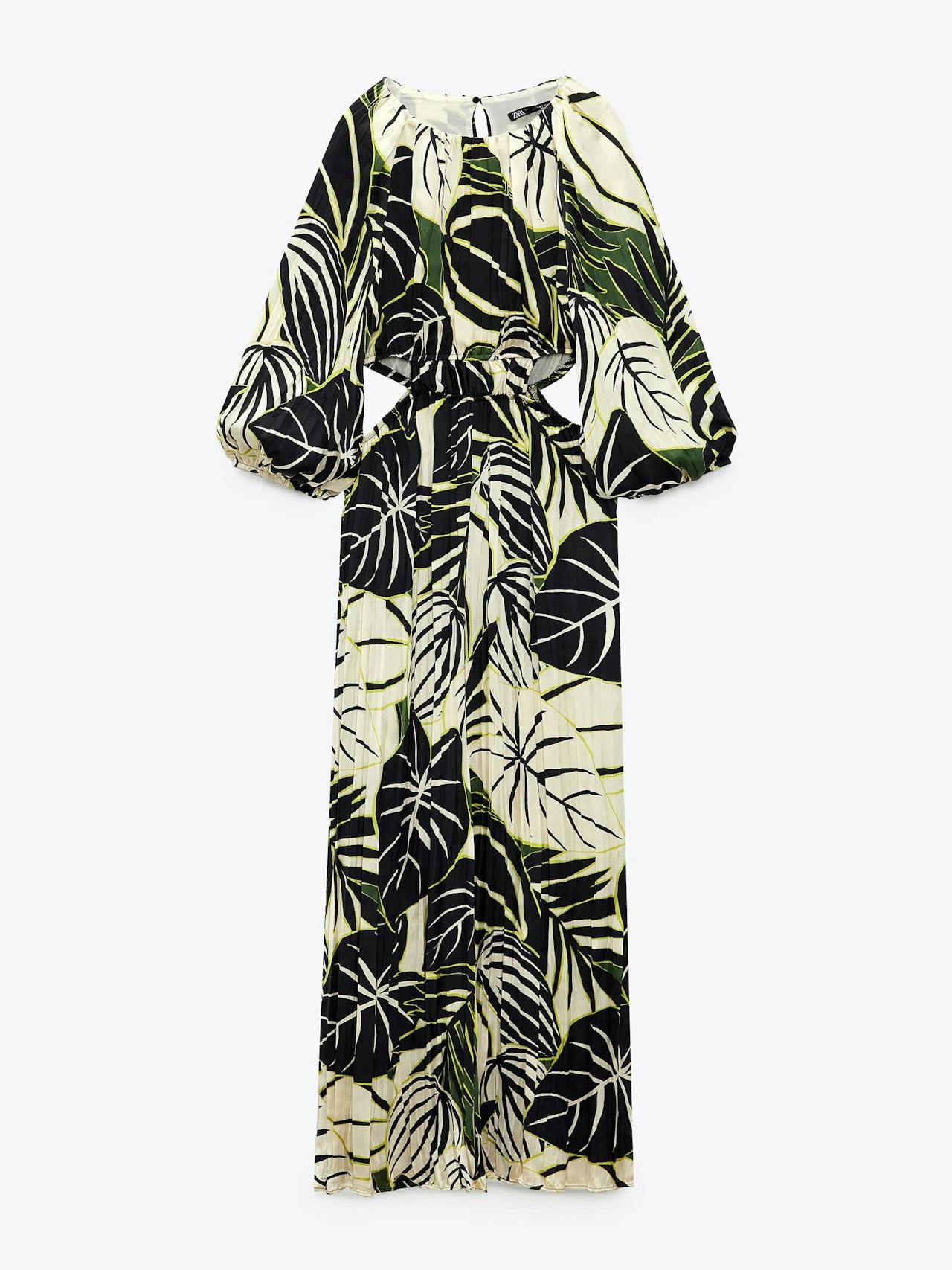 Tropical print cut-out jumpsuit