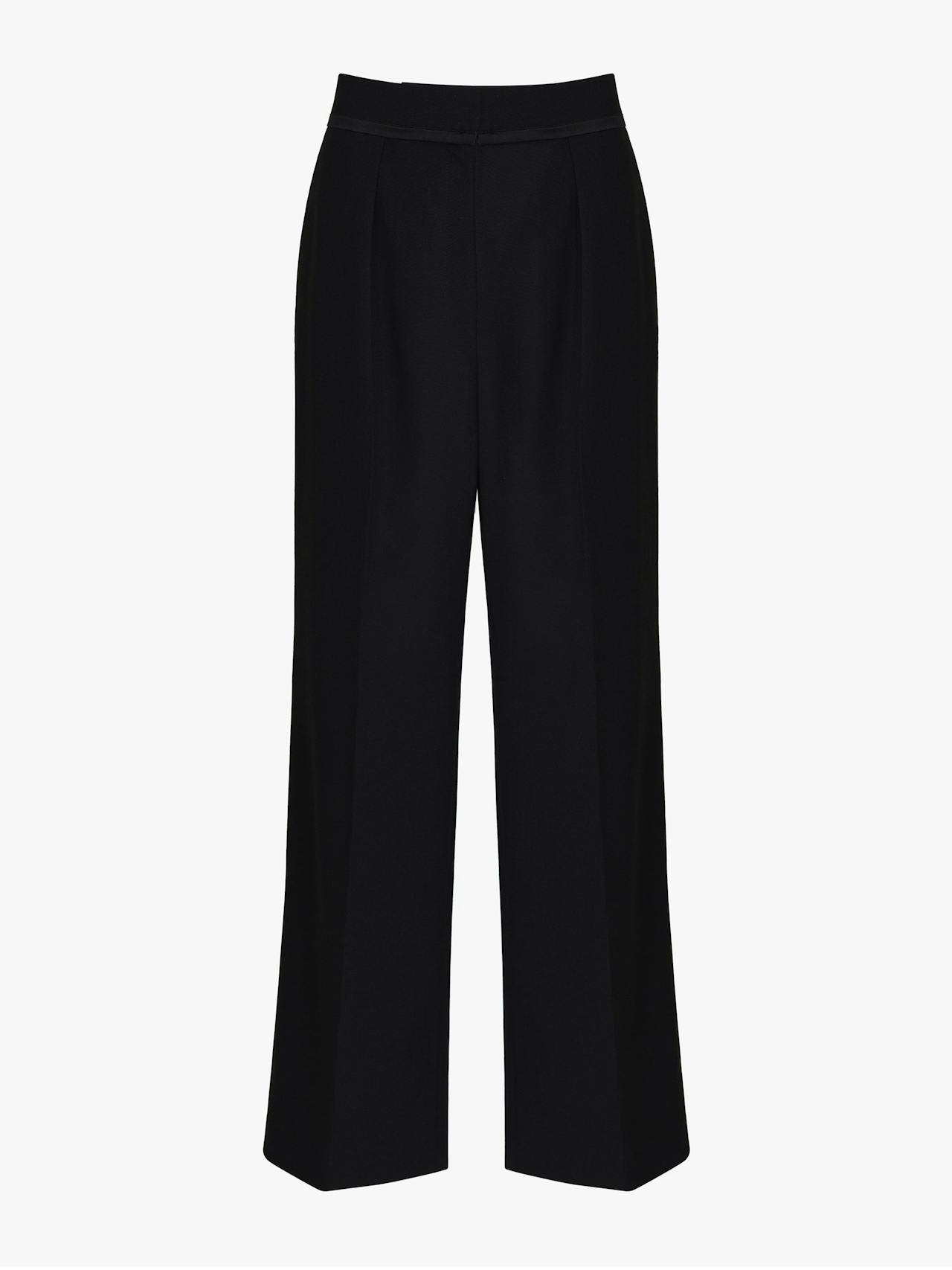 Black high-waisted wool trousers