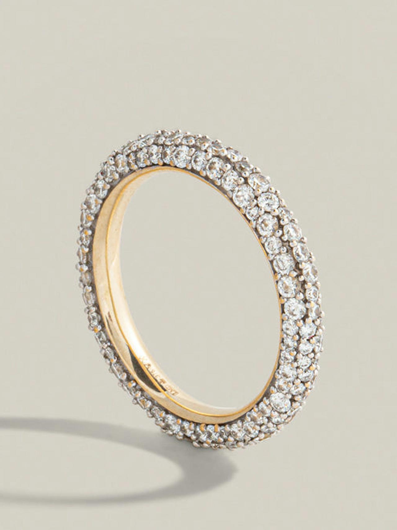 14kt gold and pavé diamond eternity ring