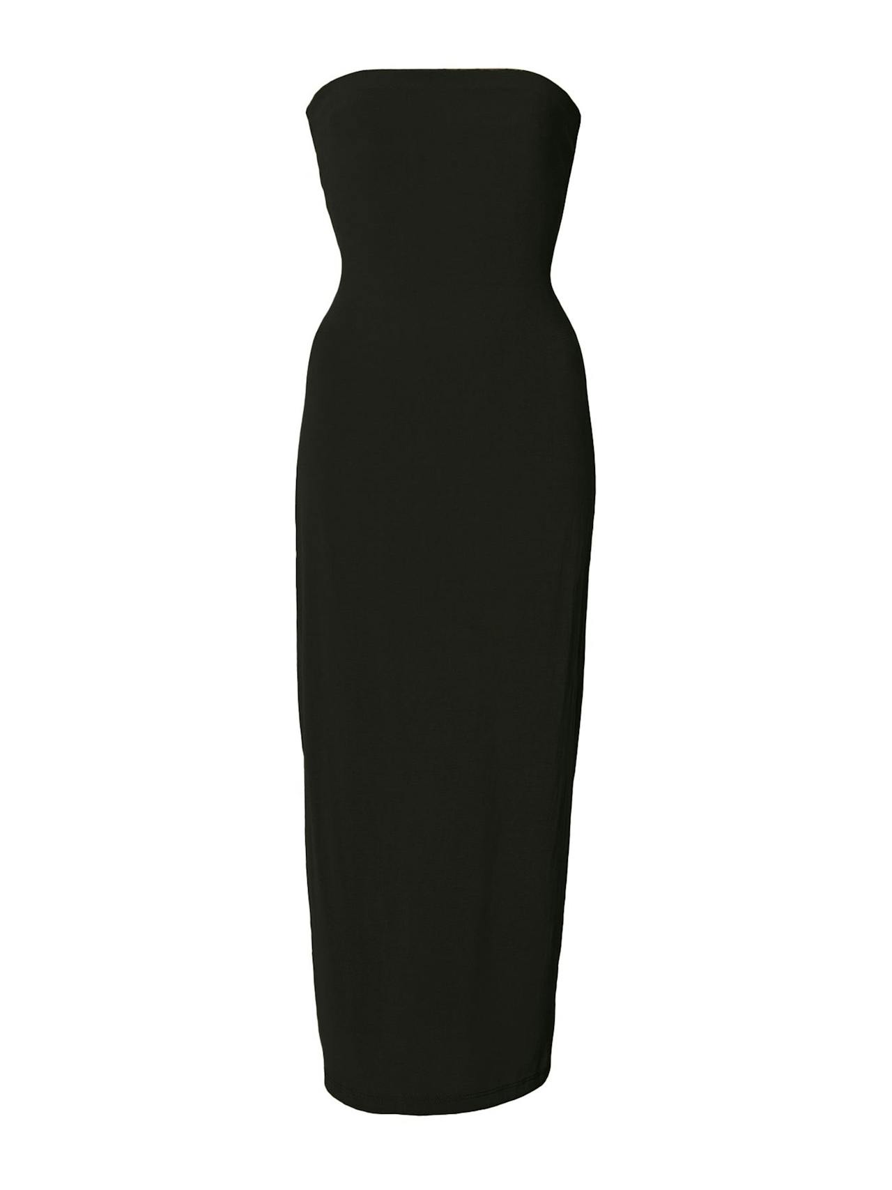 The Strapless Tie Back dress in stretch cupro