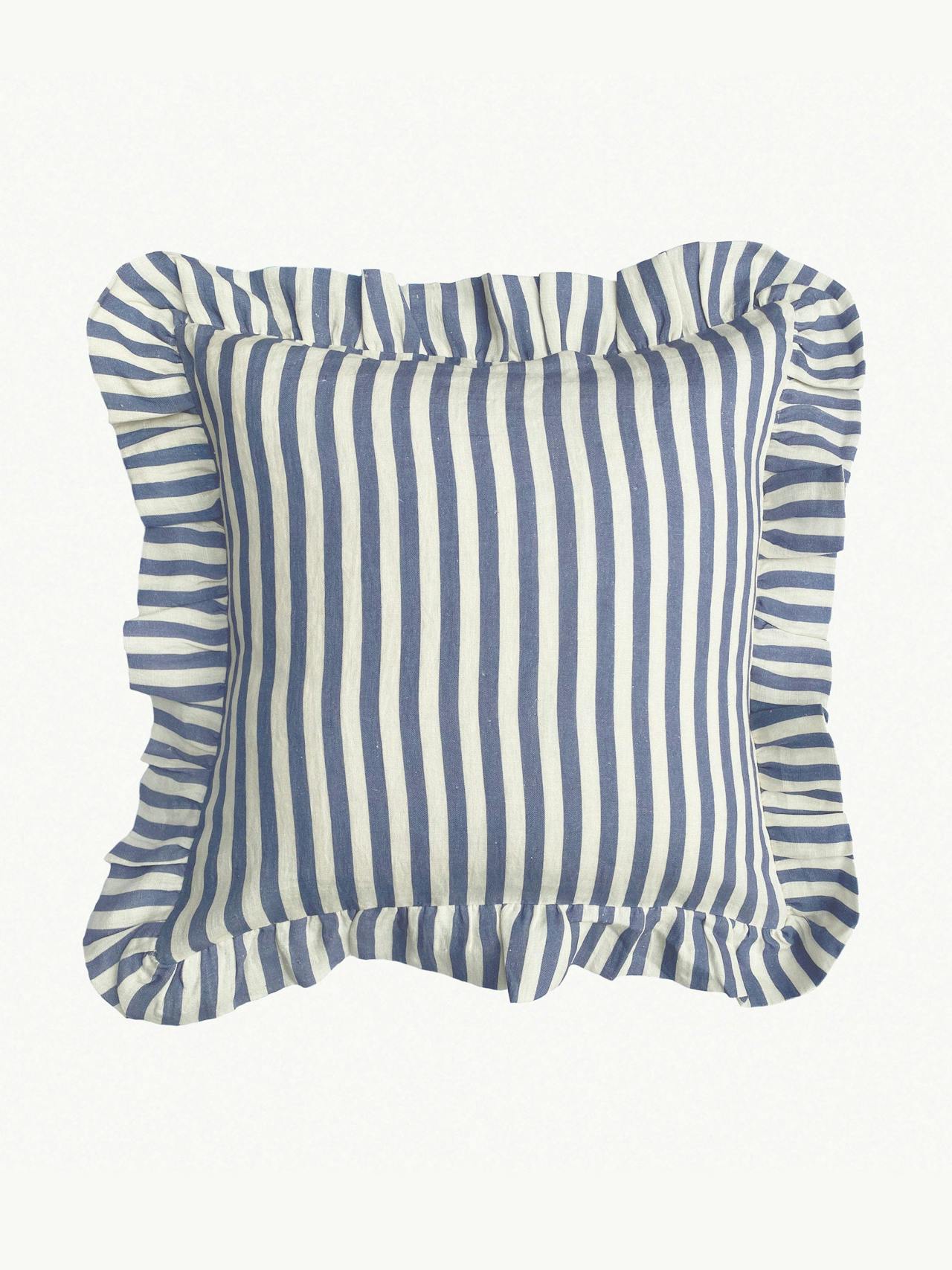 Folkstone blue candy stripe cushion cover