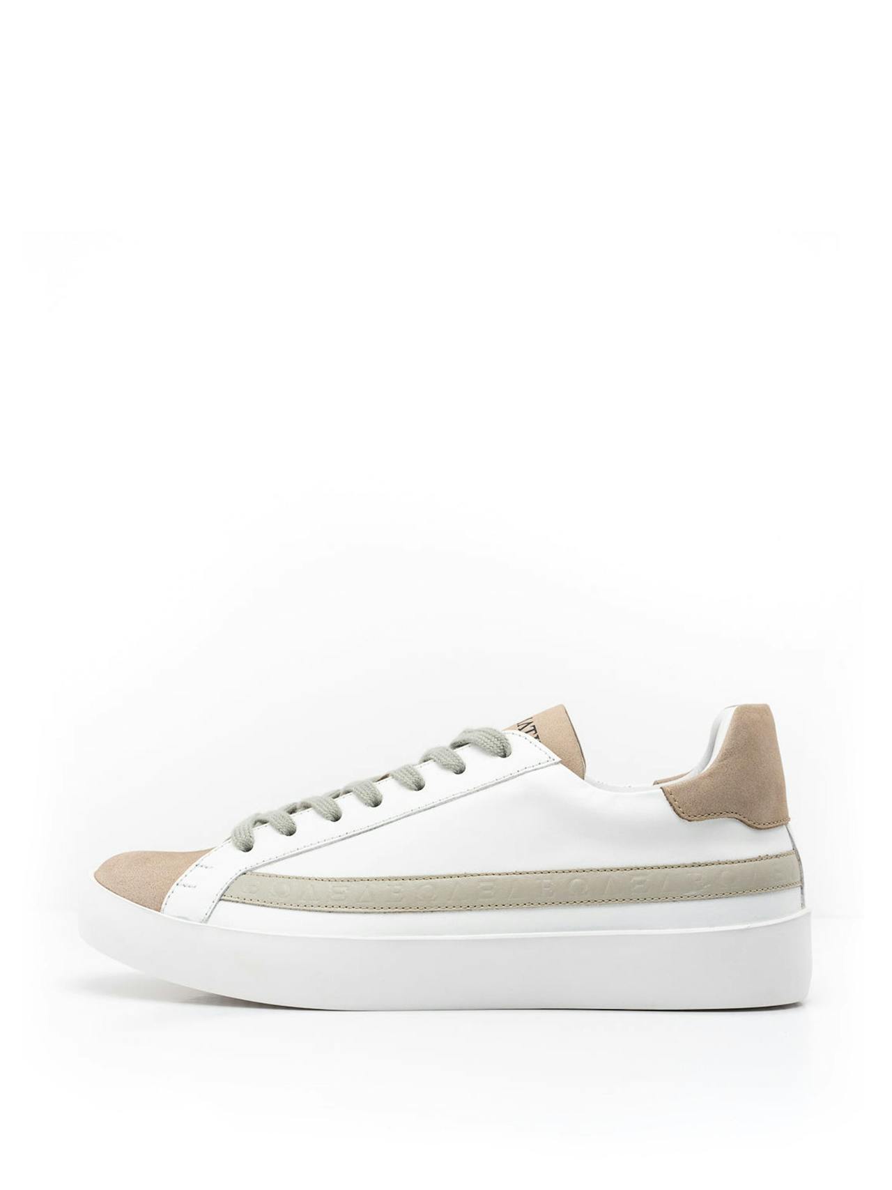 The Lorcan white and beige women's trainers