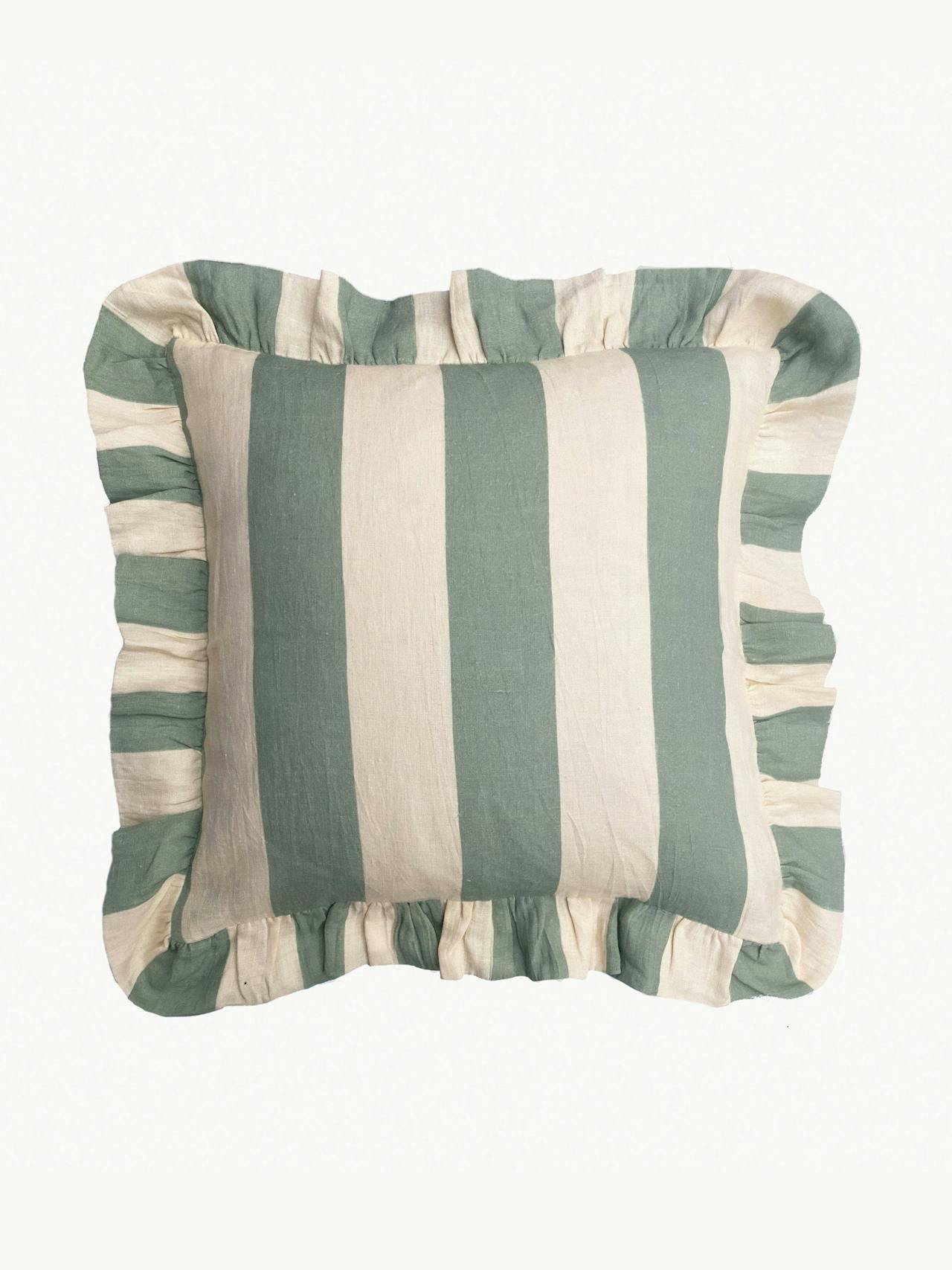 Sea green extra wide stripe cushion cover