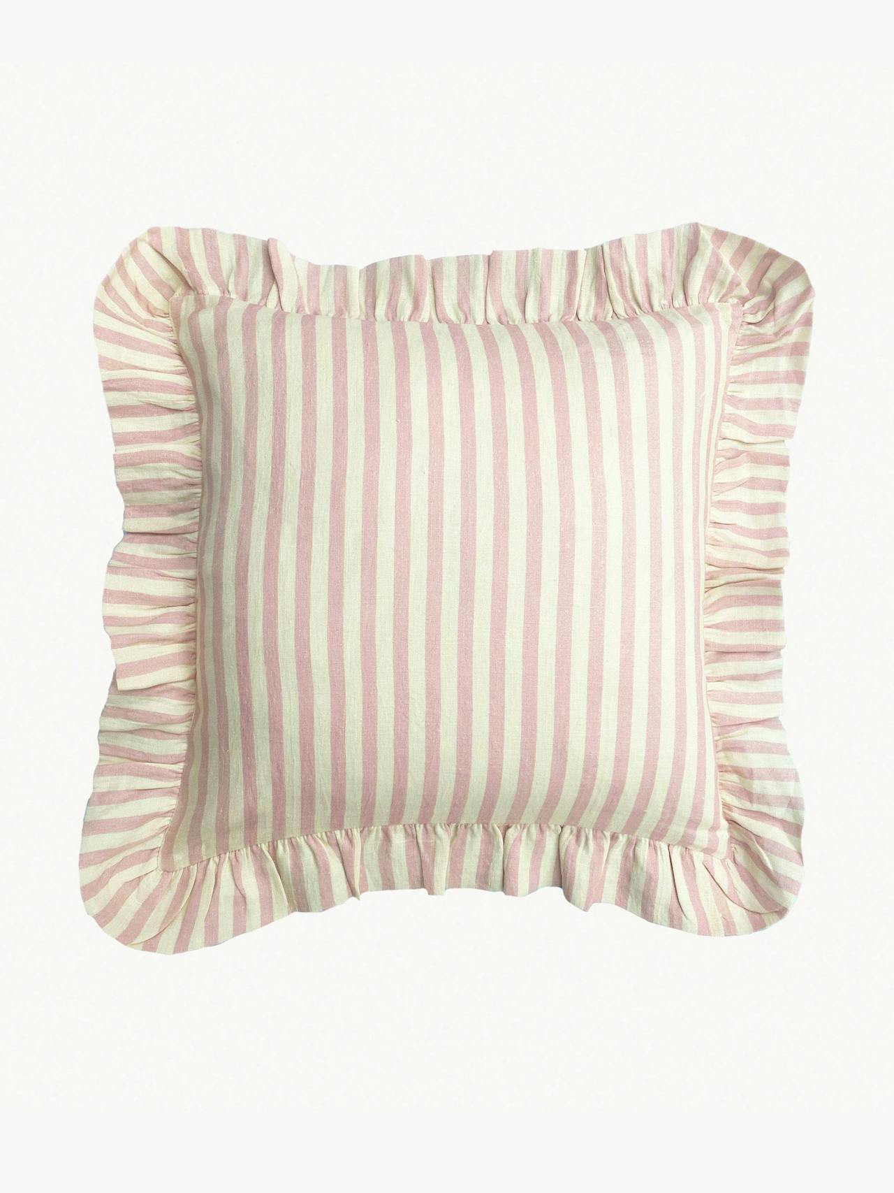 A 100% linen Amuse La Bouche cushion cover handmade in India by skilled artisans using eco-friendly pigmented dyes. Collagerie.com