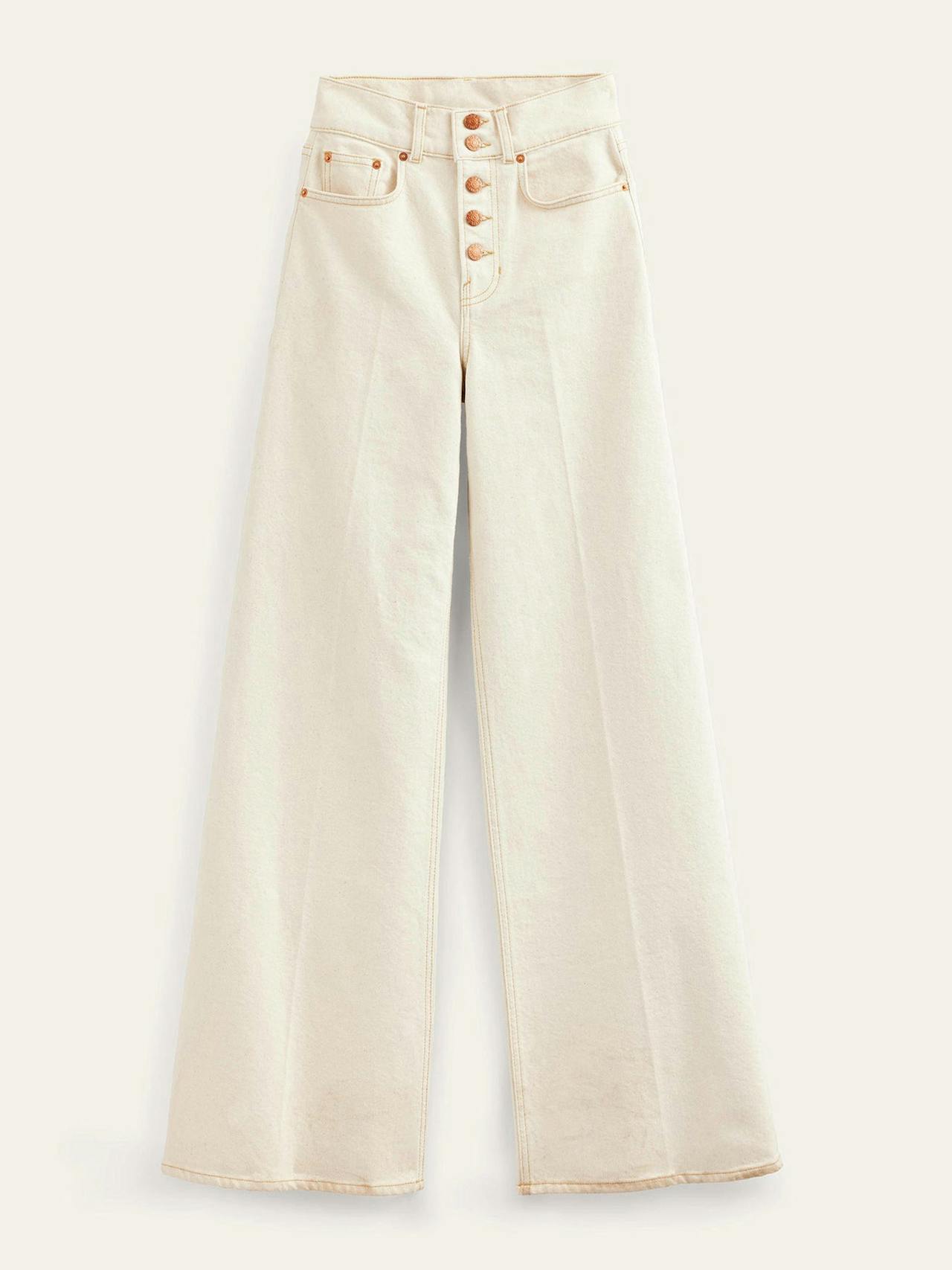 Ultra high rise white jeans