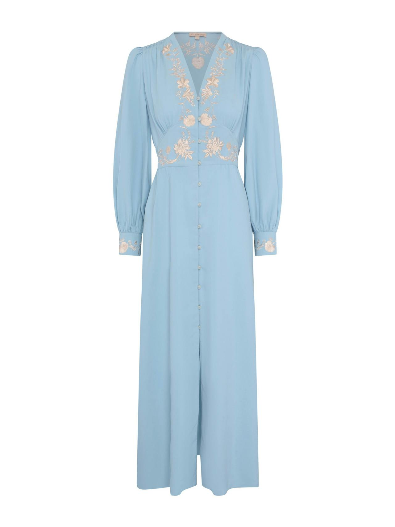 Plae blue Liya sandwash silk dress