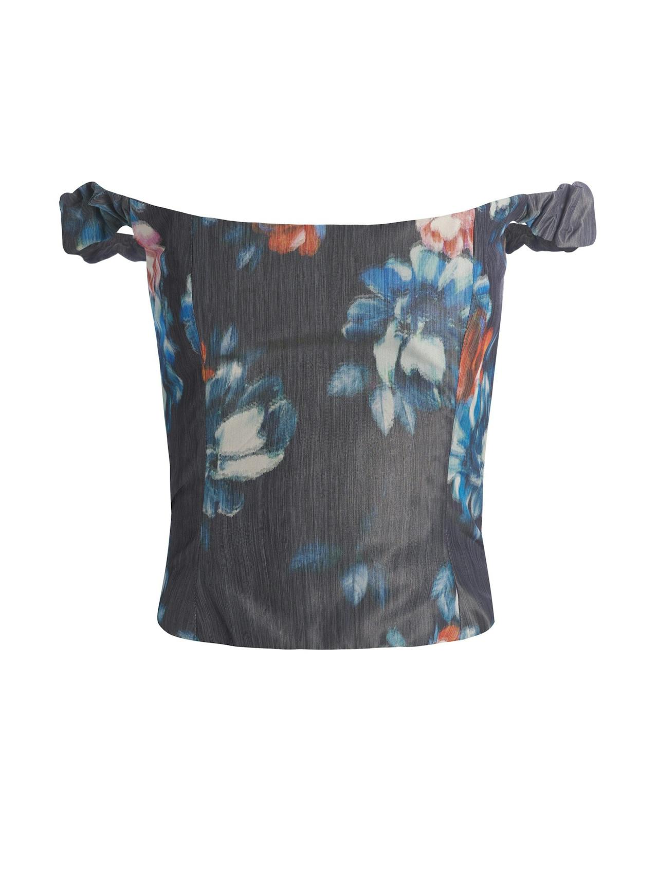 Dark floral Ikat Hayworth corset top
