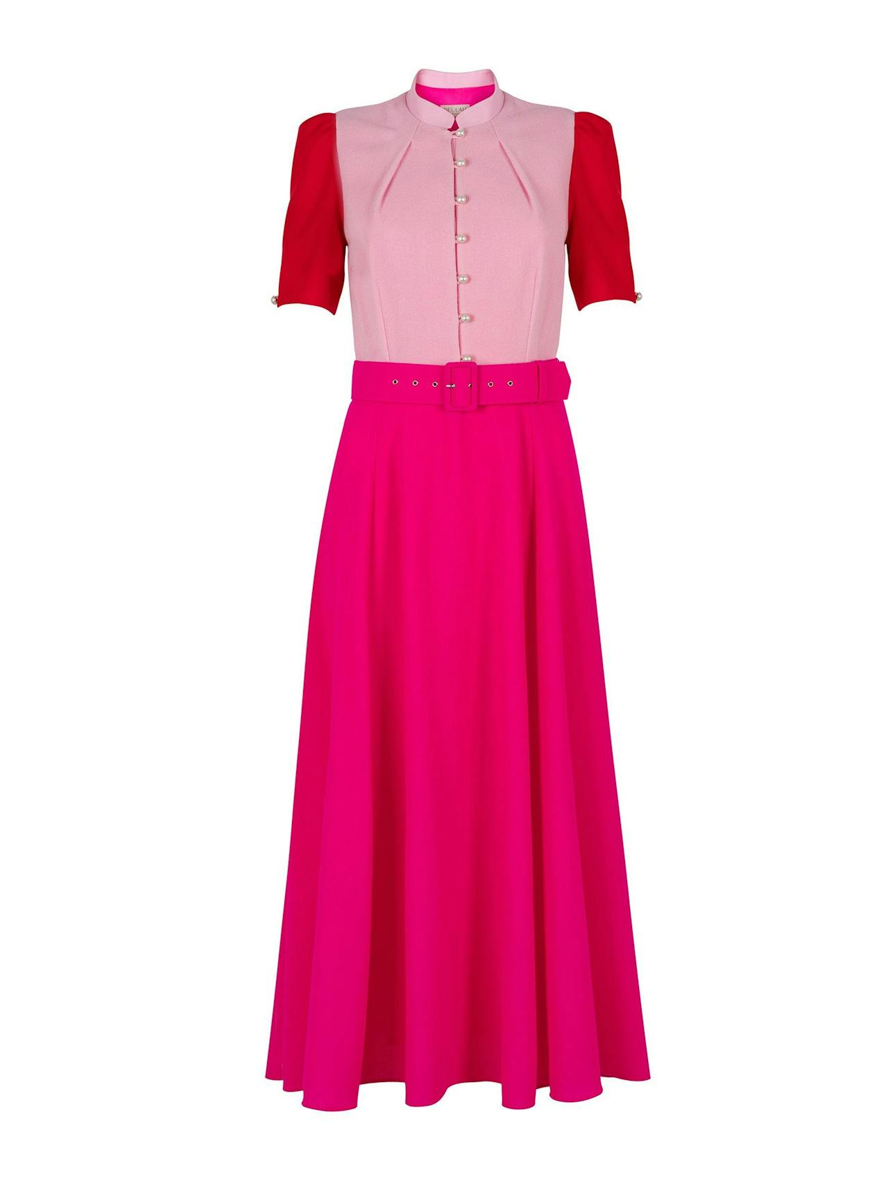 Ahana multi rose short sleeve dress
