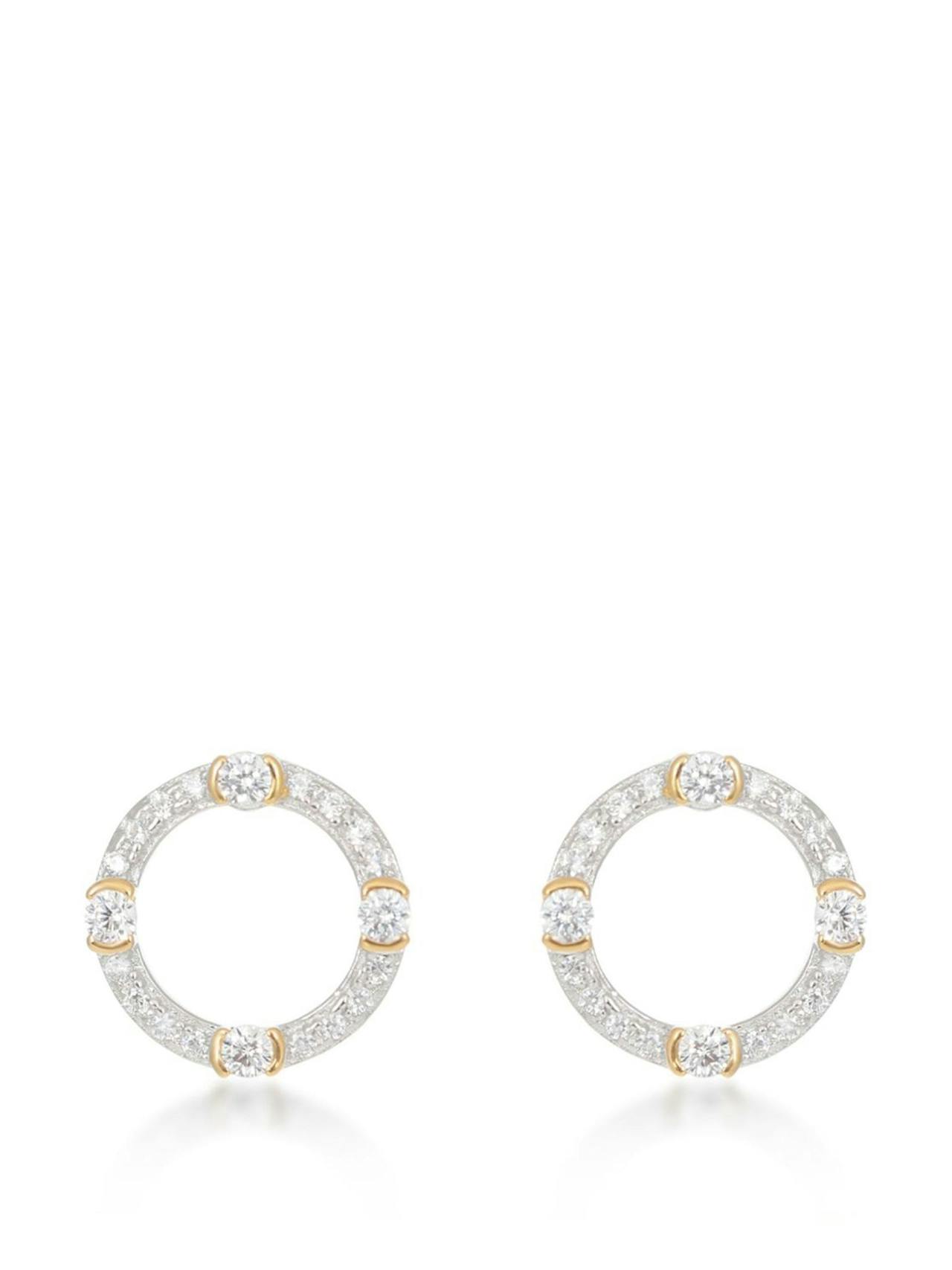 Luna gold circle stud earrings