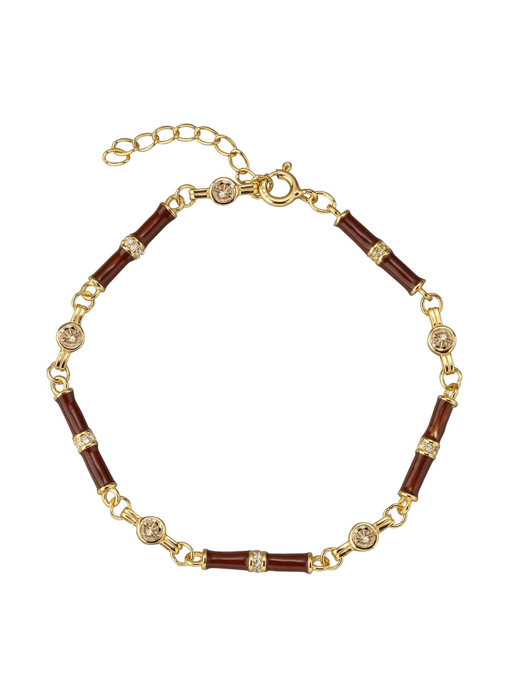 Marlowe brown enamel bracelet with champagne stone