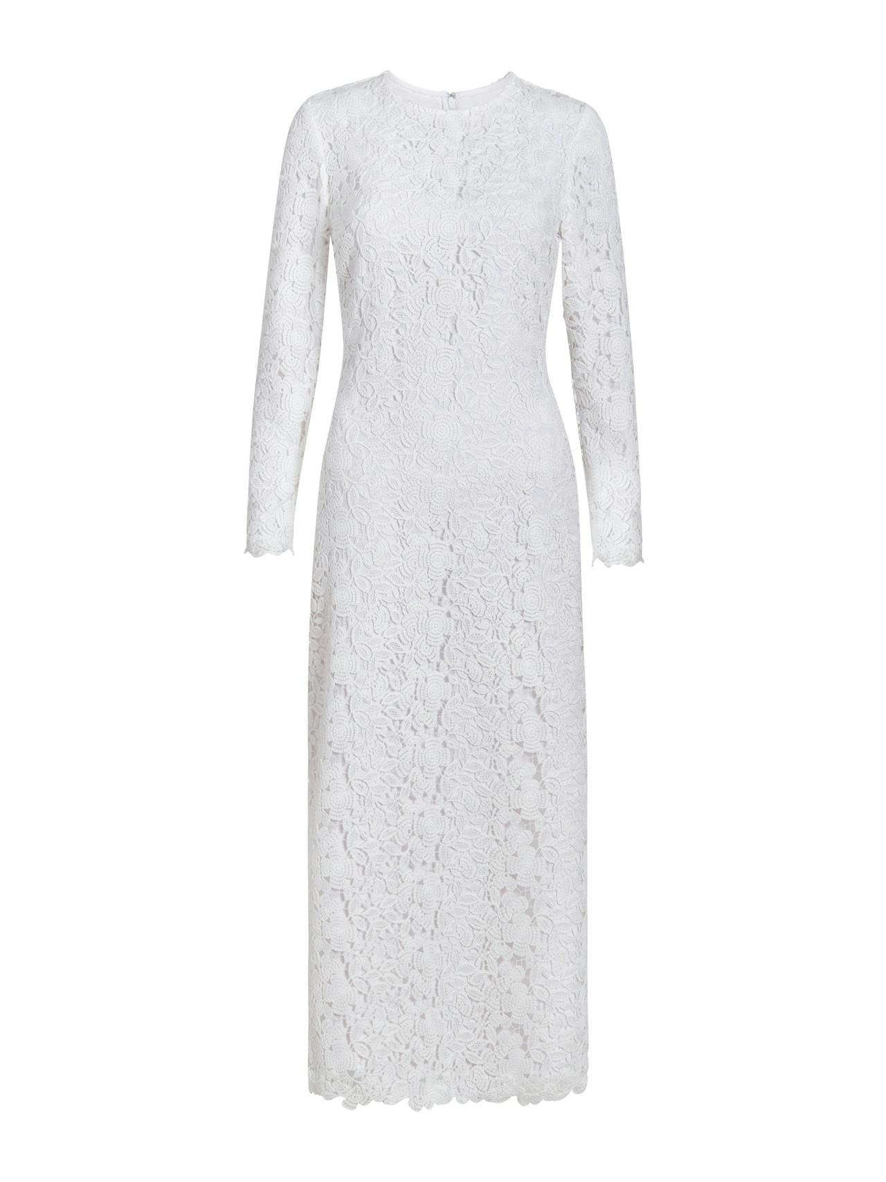 White crochet lace Arizona midi dress