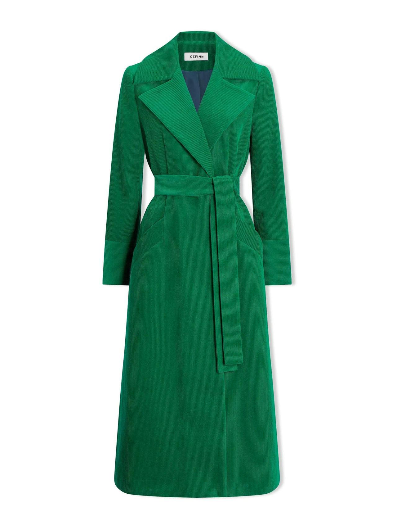 Emerald green corduroy Roxanne coat