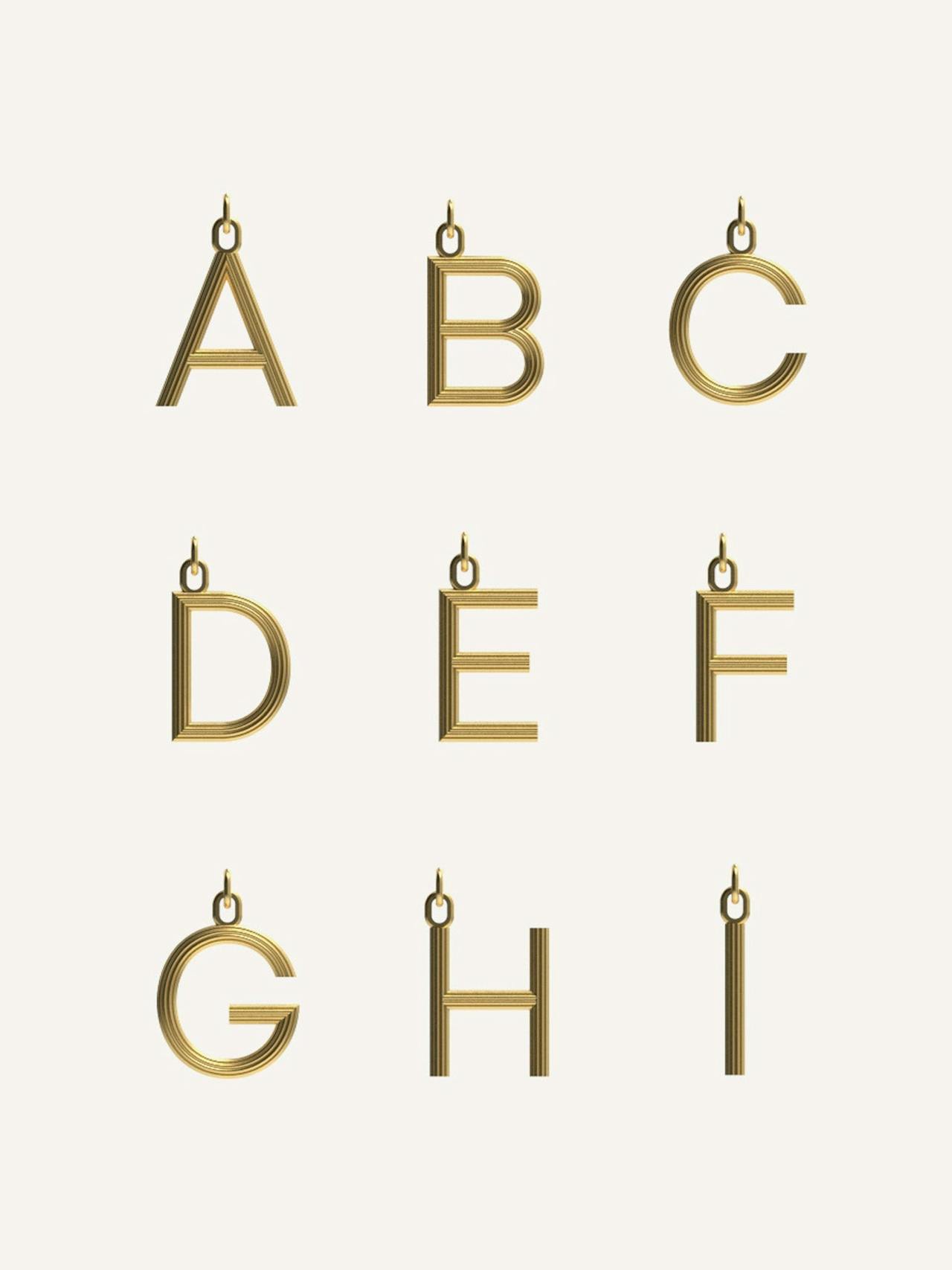 Large gold Alphabet charm