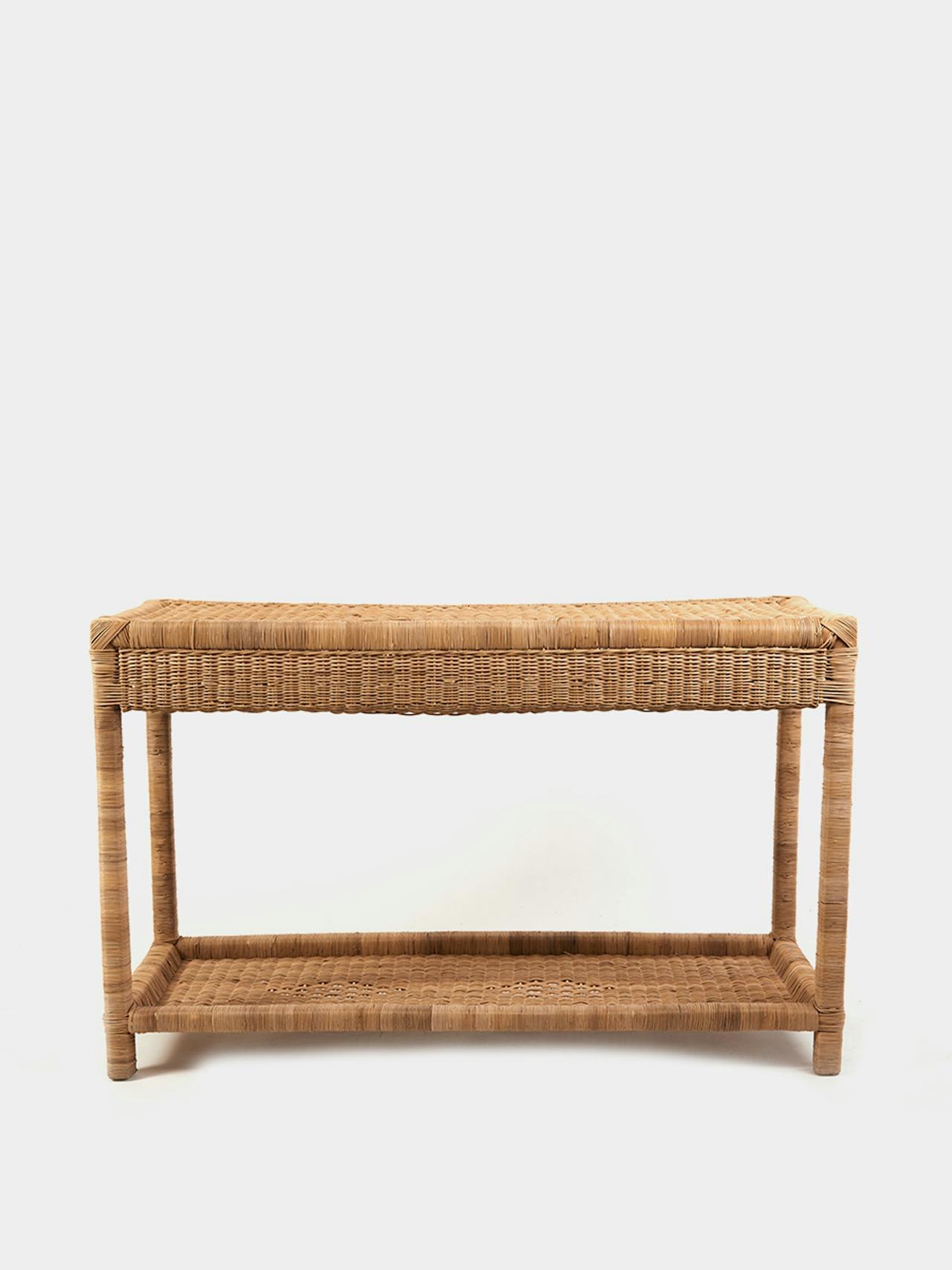 Cane console table