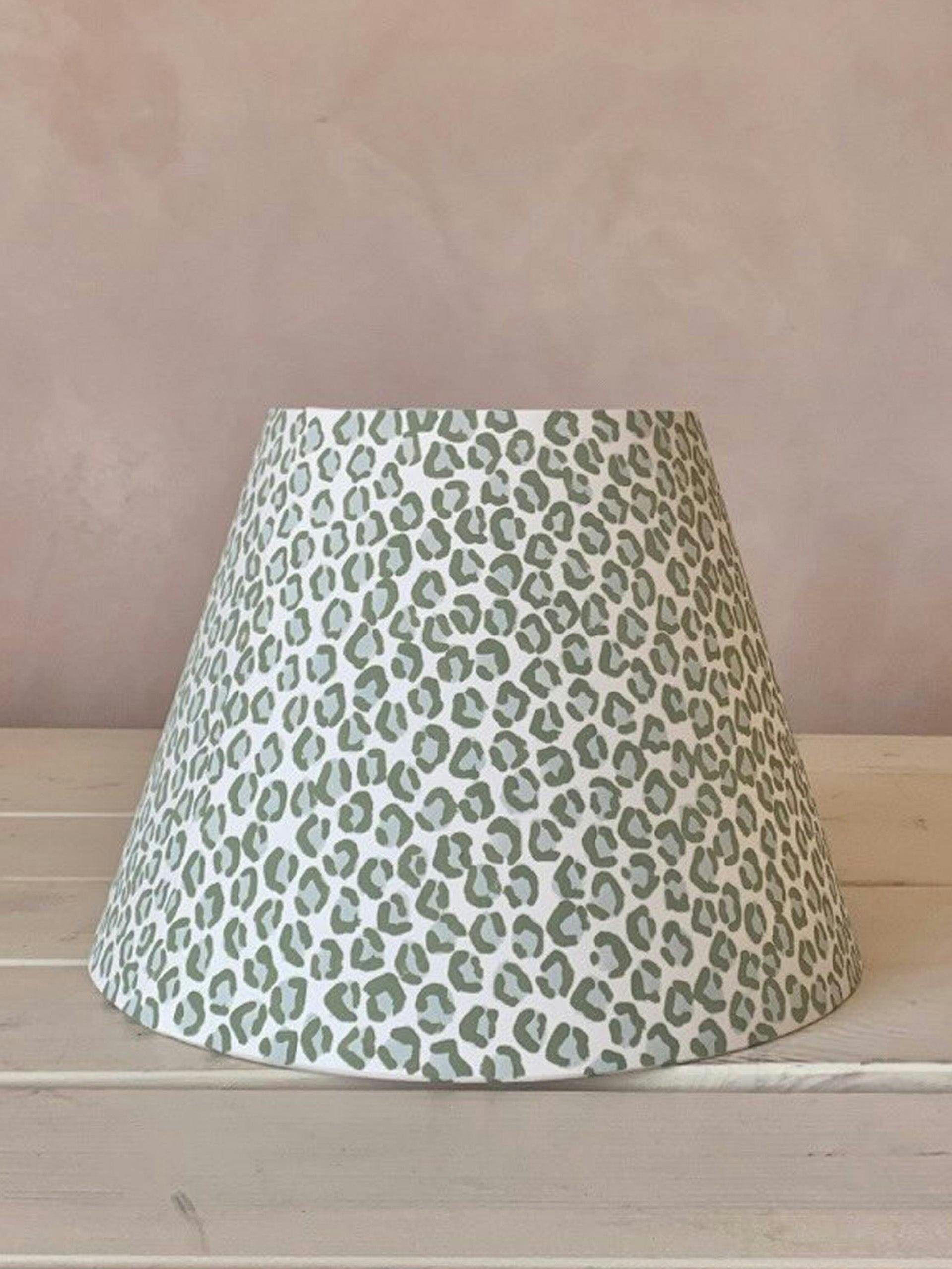 Mossy green leopard lampshade