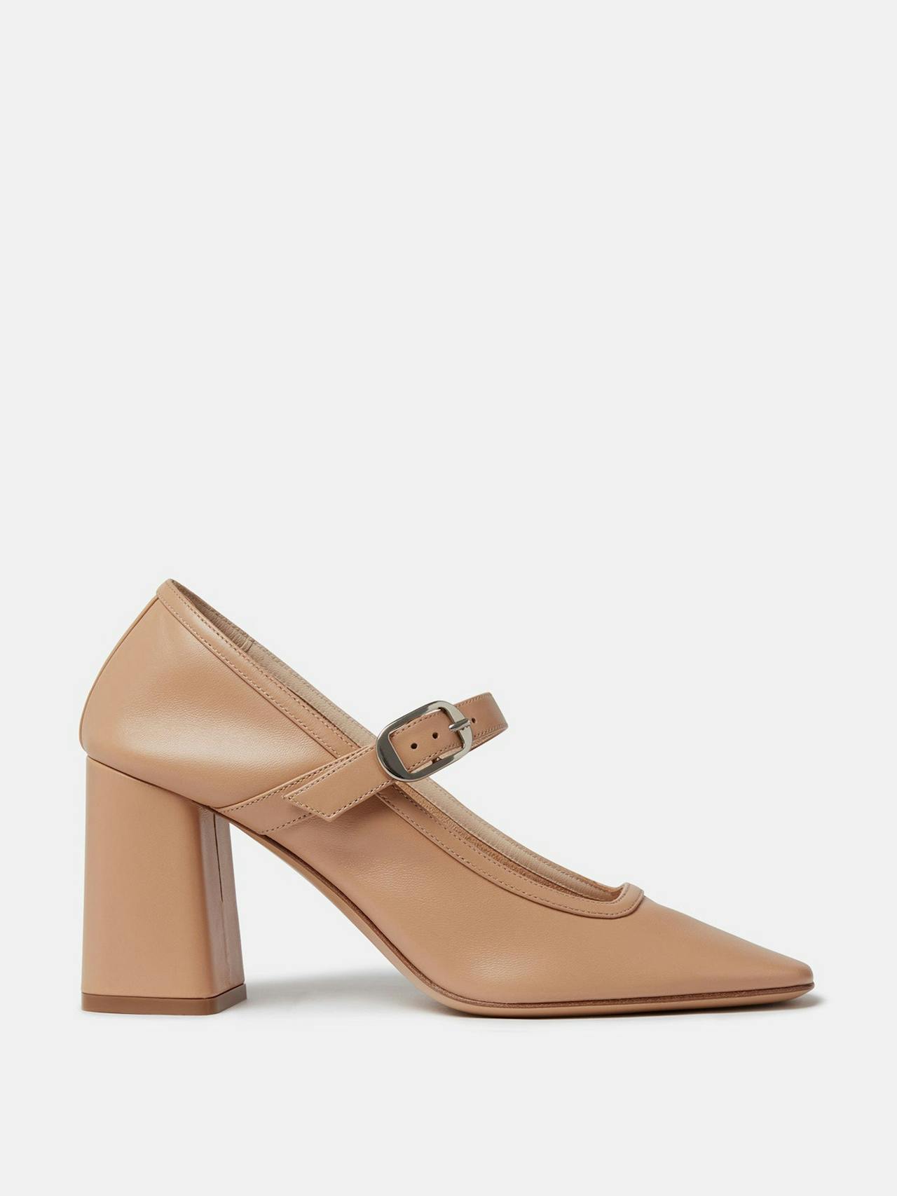 Fawn leather ballet Mary Jane pumps