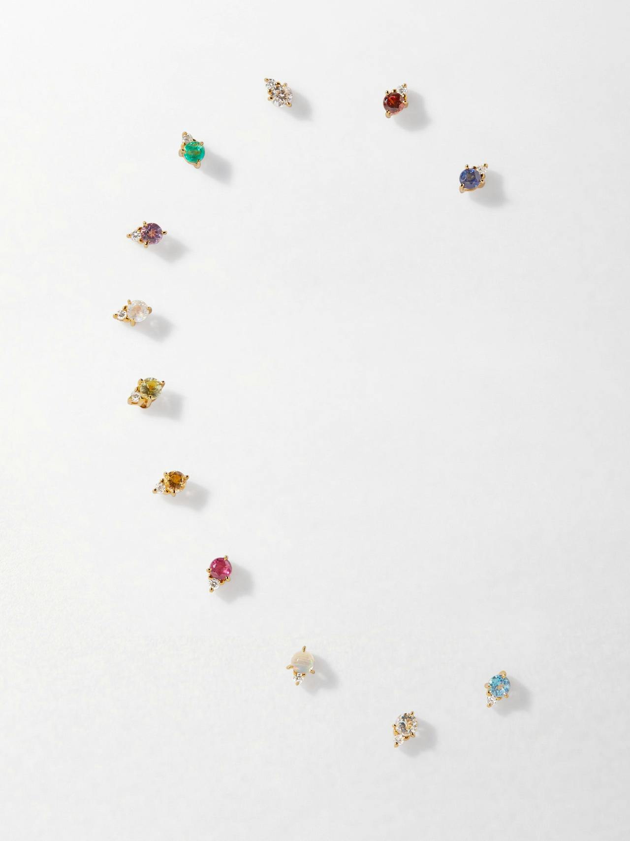 Birthstone diamond stud earrings