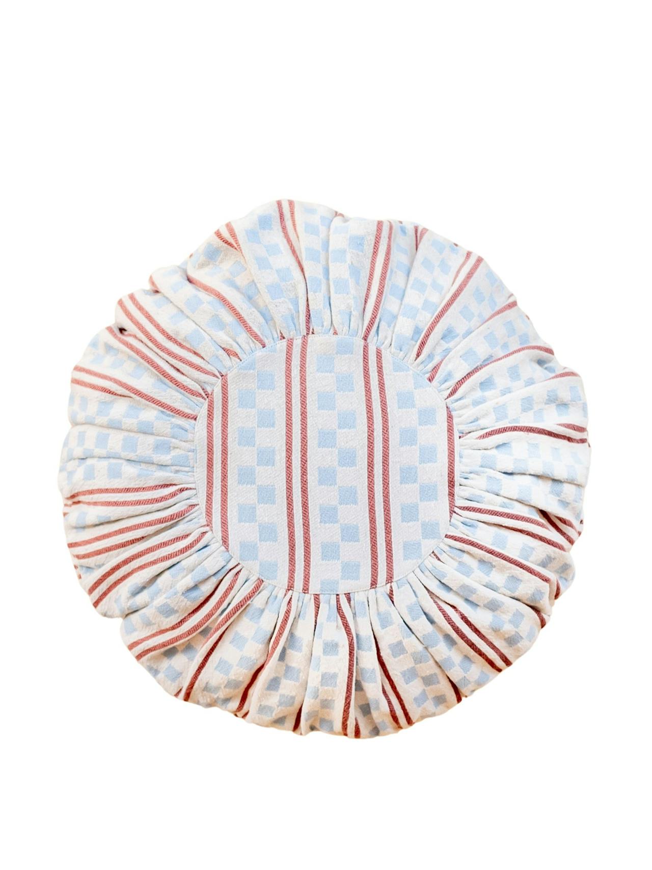 Blue stripe cotton cushion cover