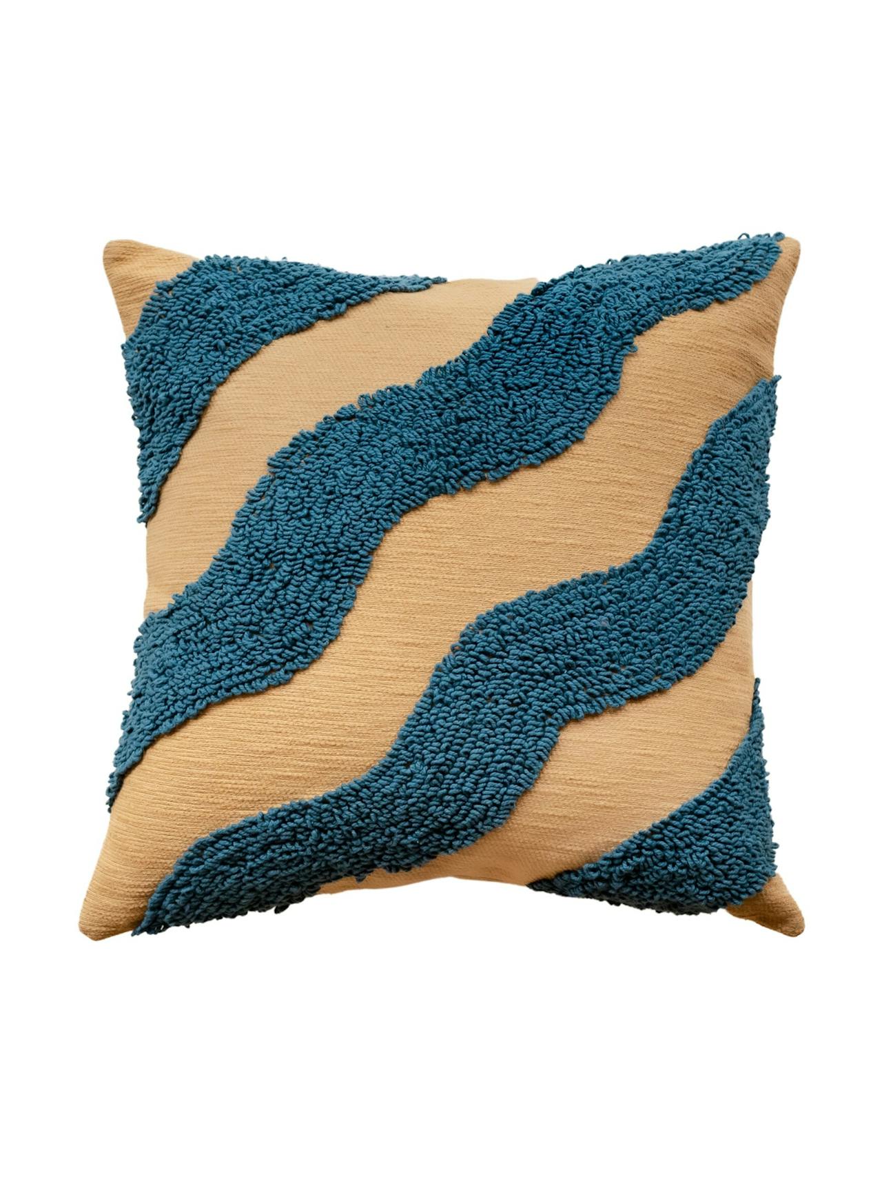 Textured stone wave cotton cushion cover