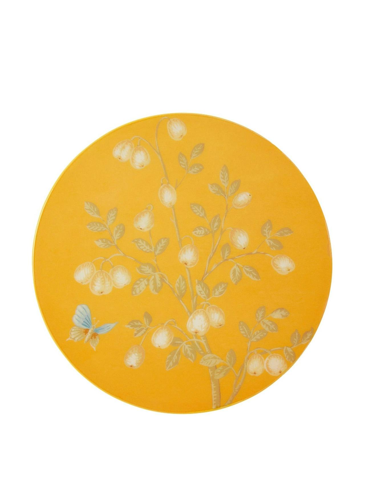 Yellow chinoiserie coasters, set of 4