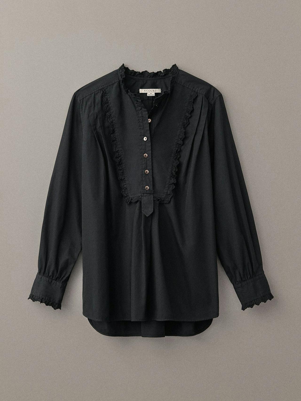 Black cotton Charlotte blouse