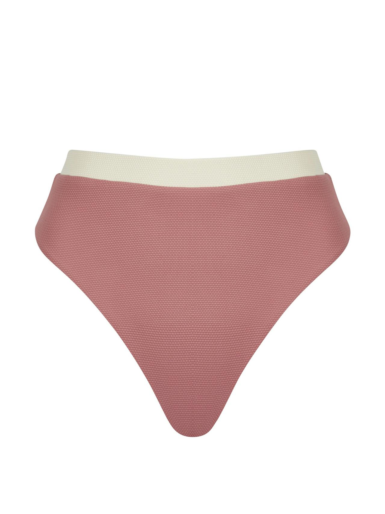 The Claude bikini bottom in rose and ecru