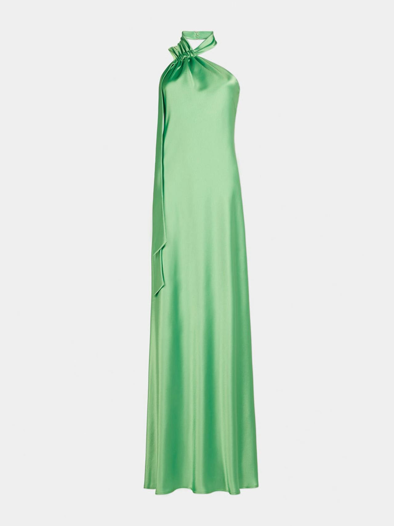 Paris green satin Ushuaia dress