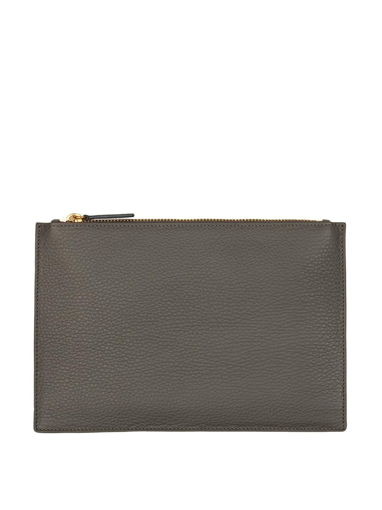 Grey Chelsea leather pouch