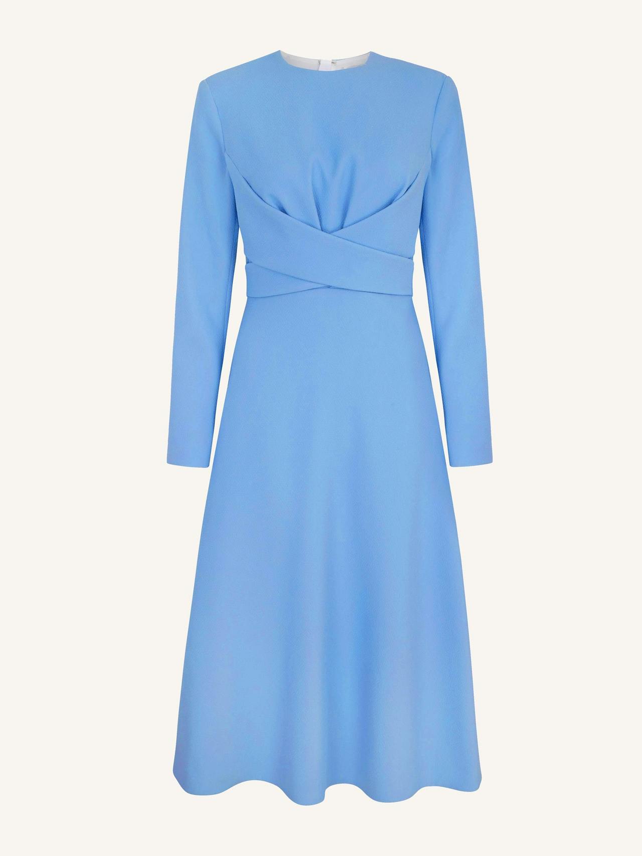 Elta celestial blue double crepe dress
