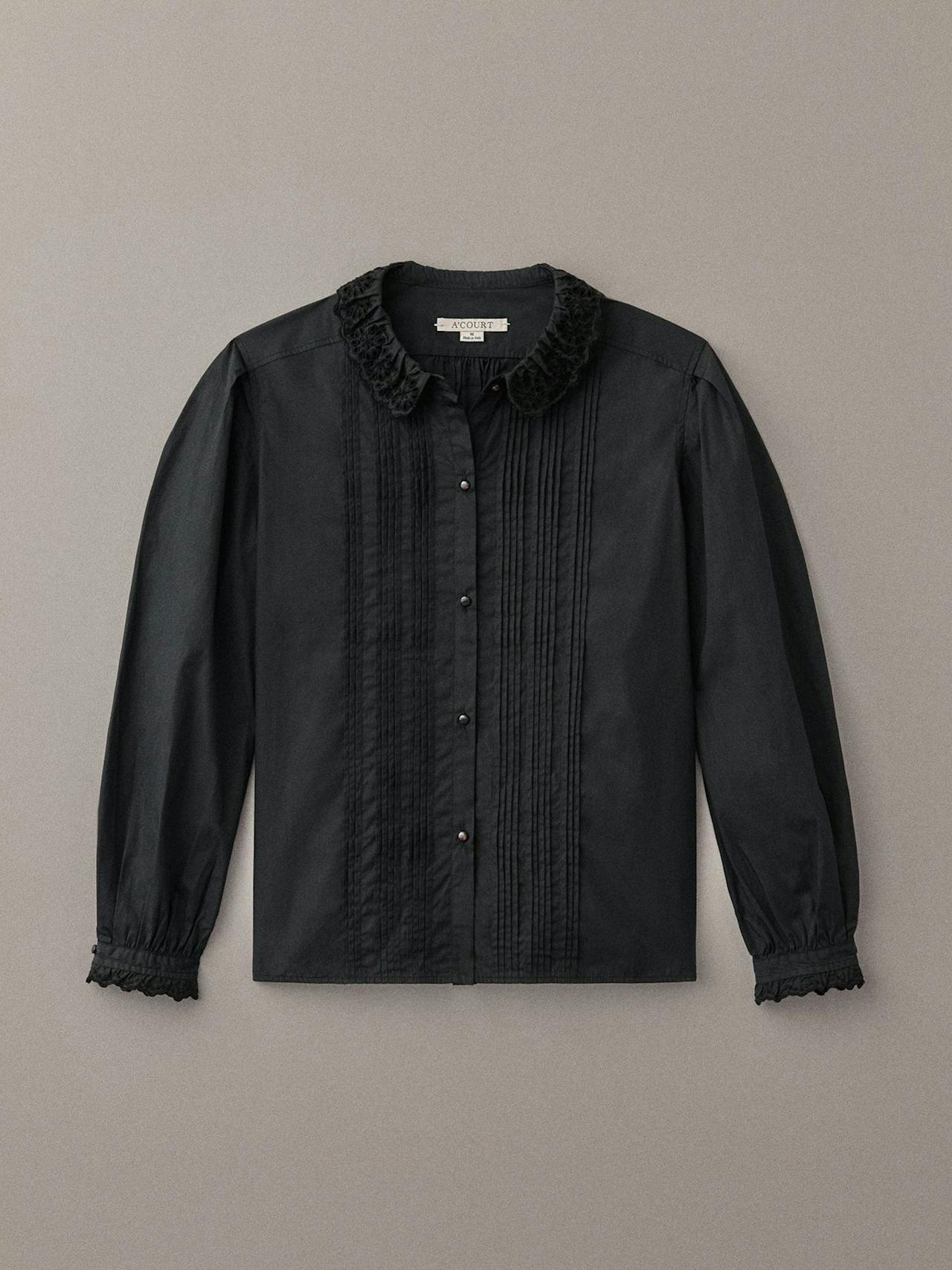 Black cotton Florence blouse