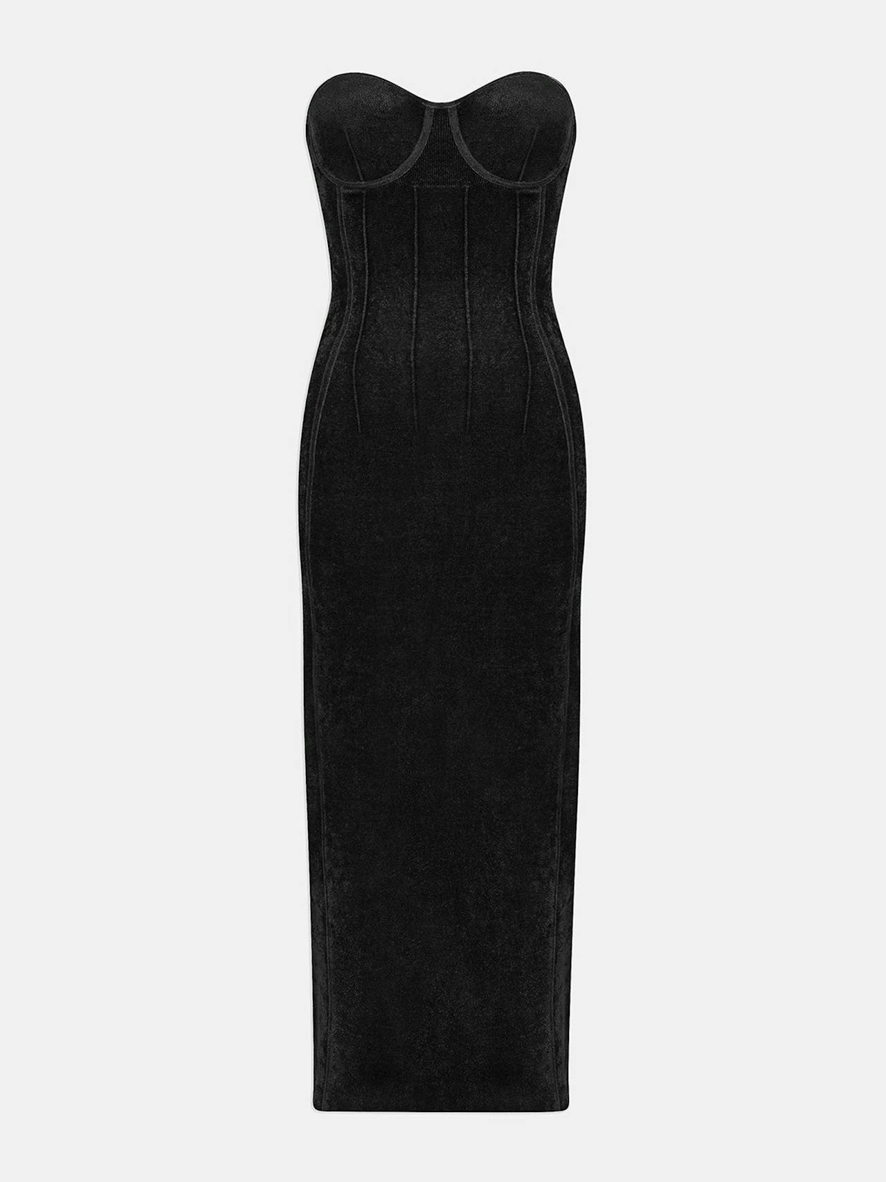 Black velvet Titania bustier dress