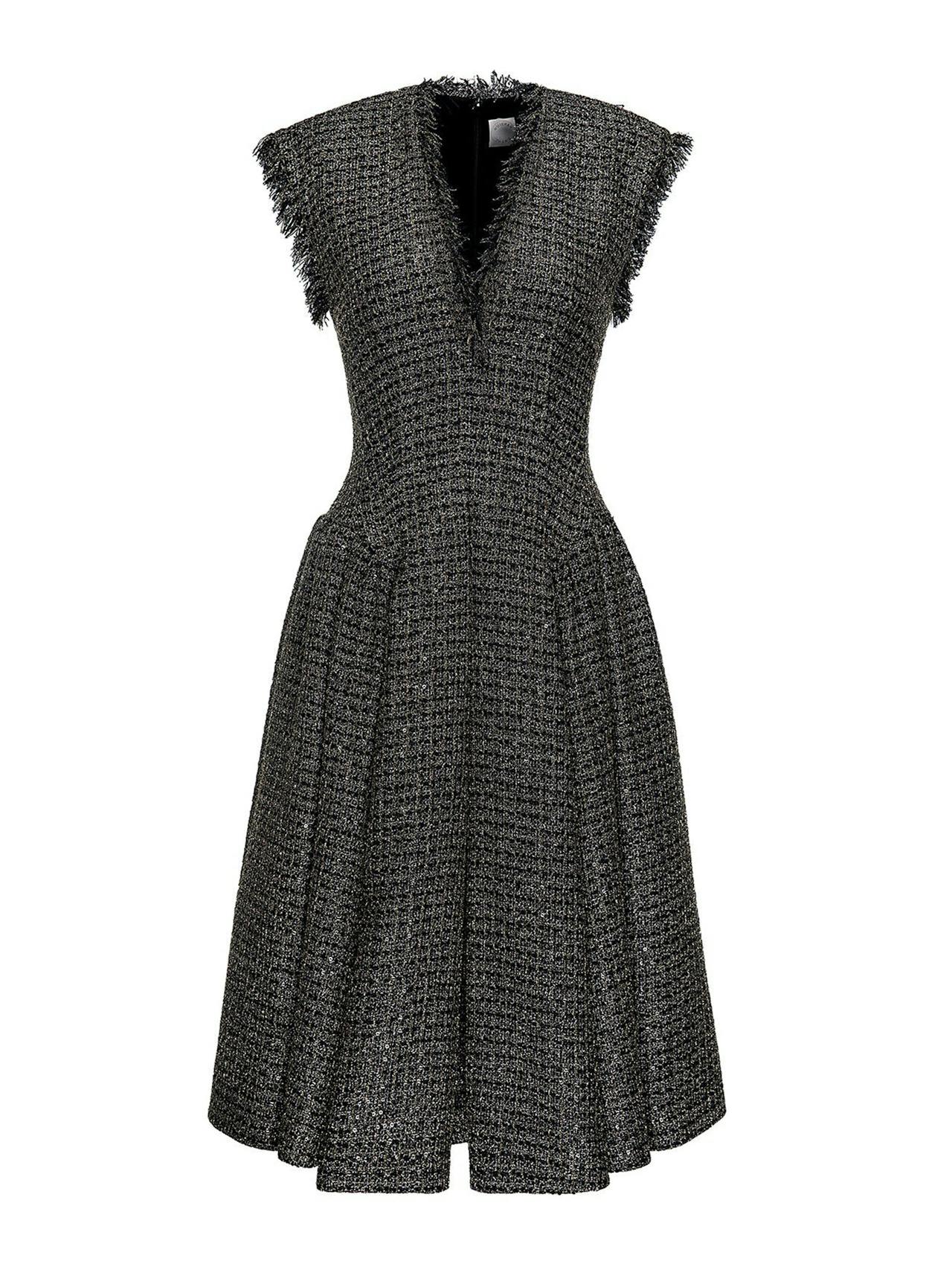 Black gold lurex tweed Madame dress