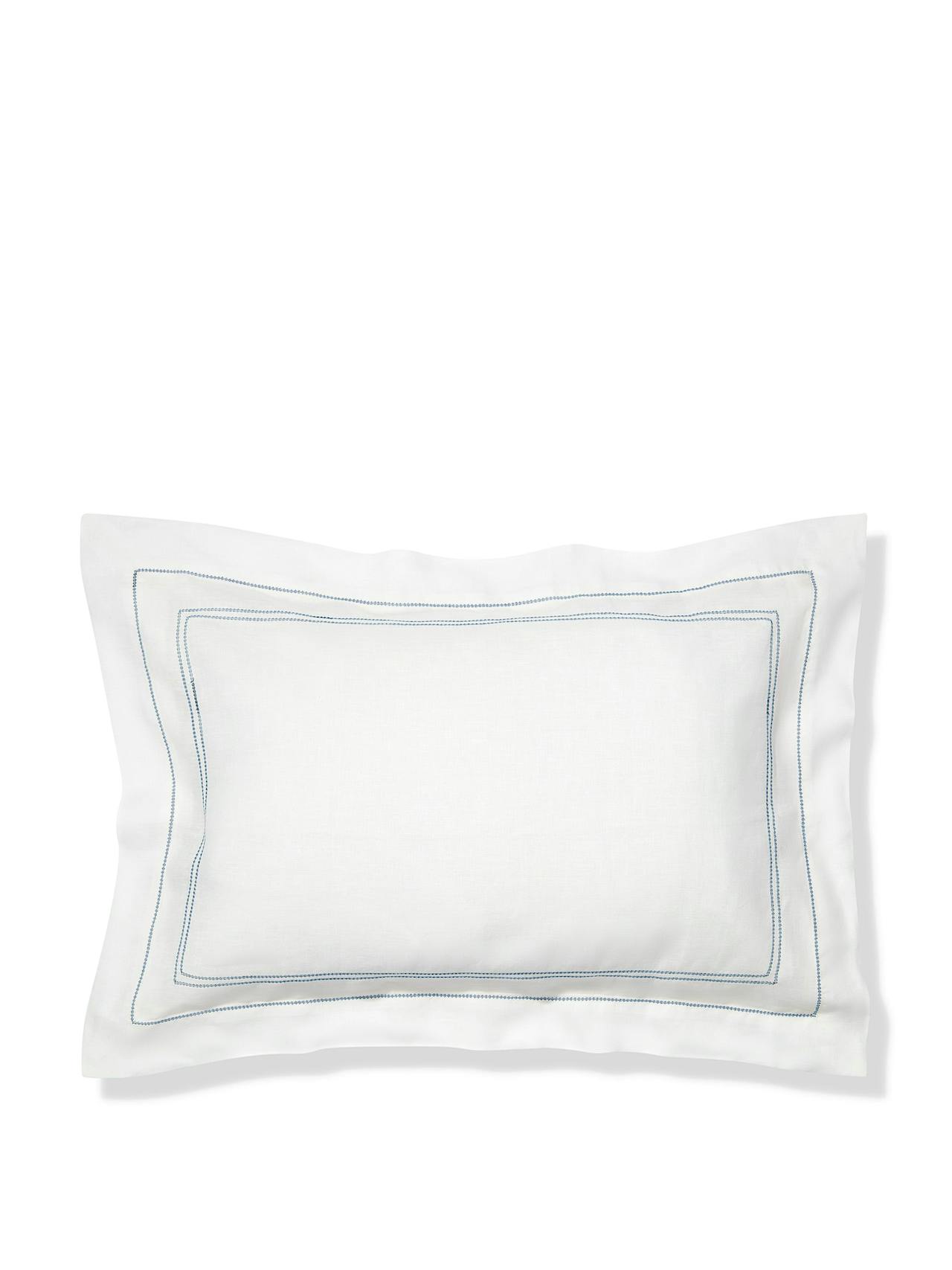 Prussian blue hemstitch pillowcase