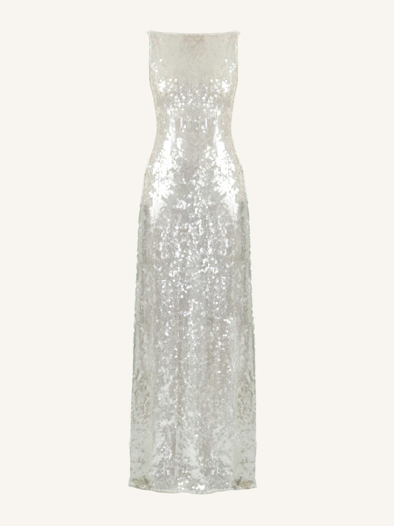 Leoni dress in clear sequins