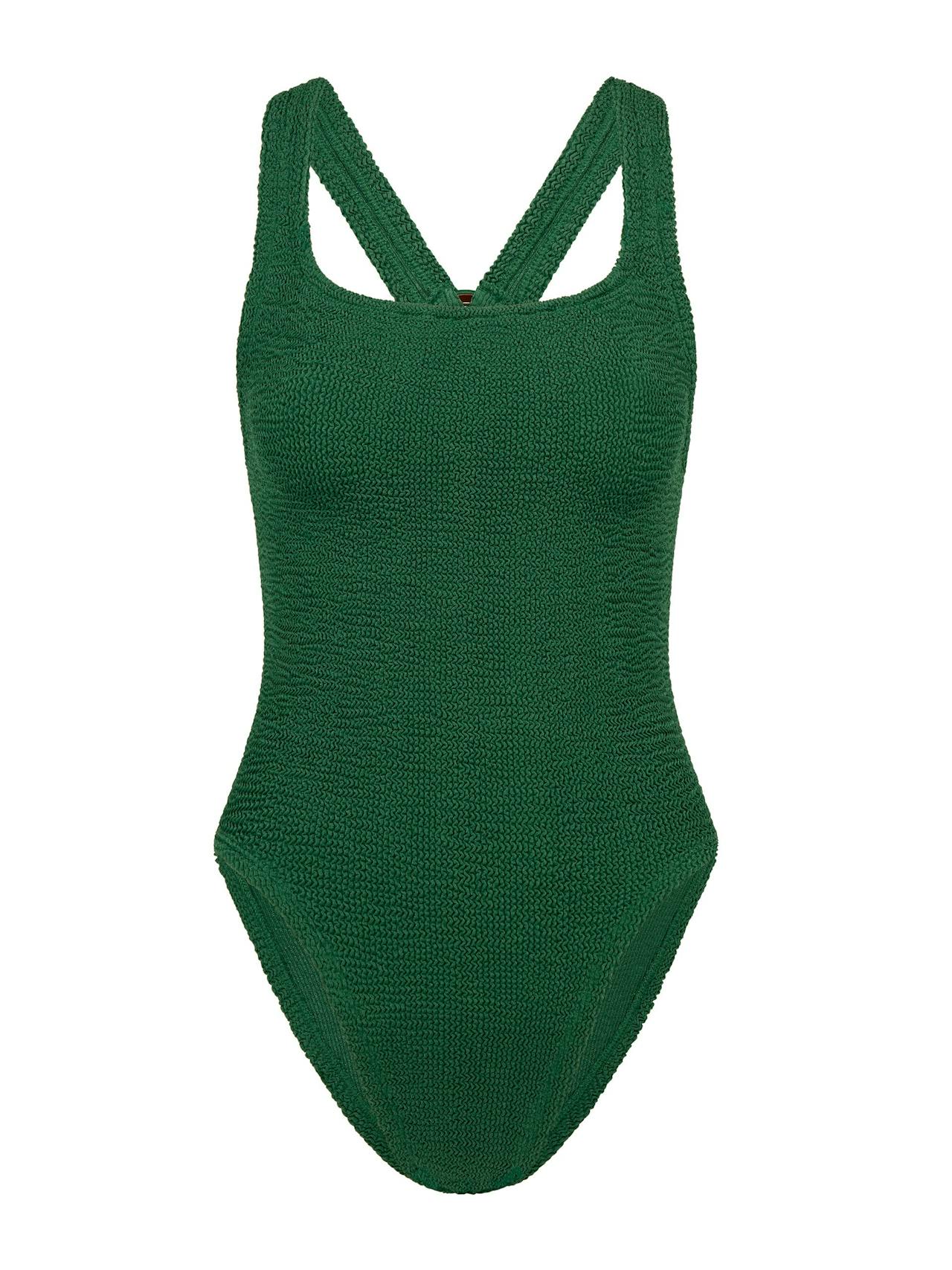 Metallic forest green Maya swimsuit