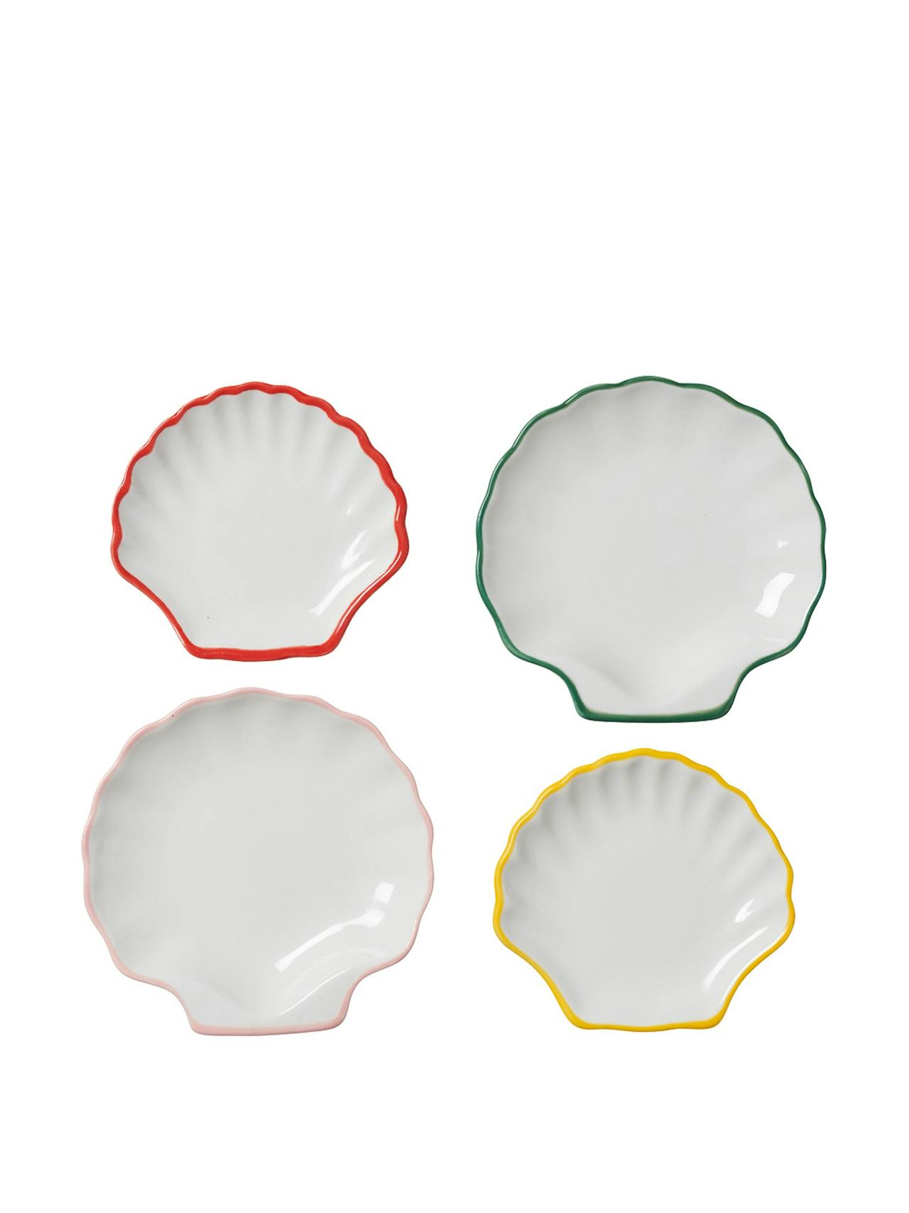 Mini shell plates, set of 4