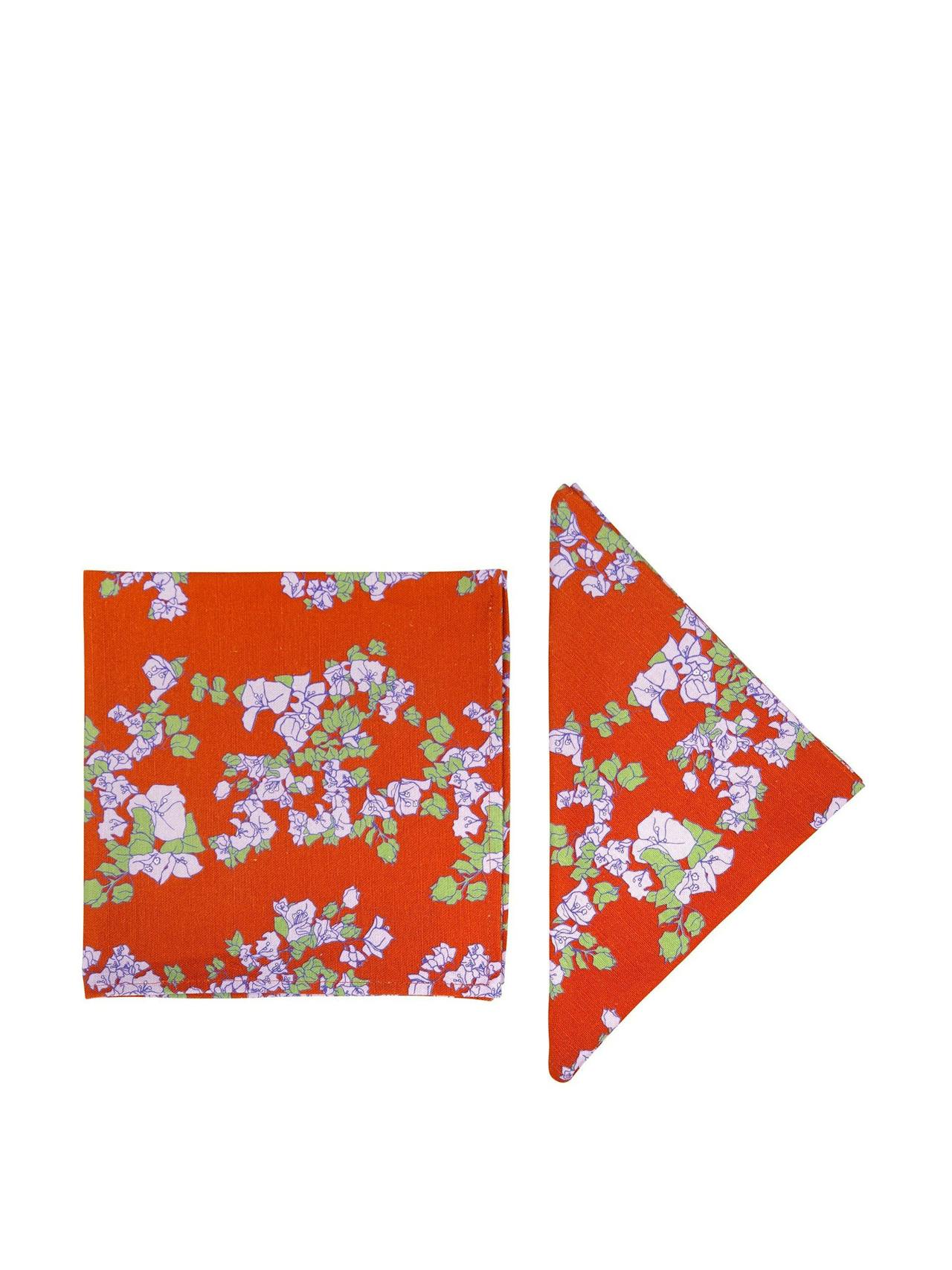 Coral orange napkins, set of 2
