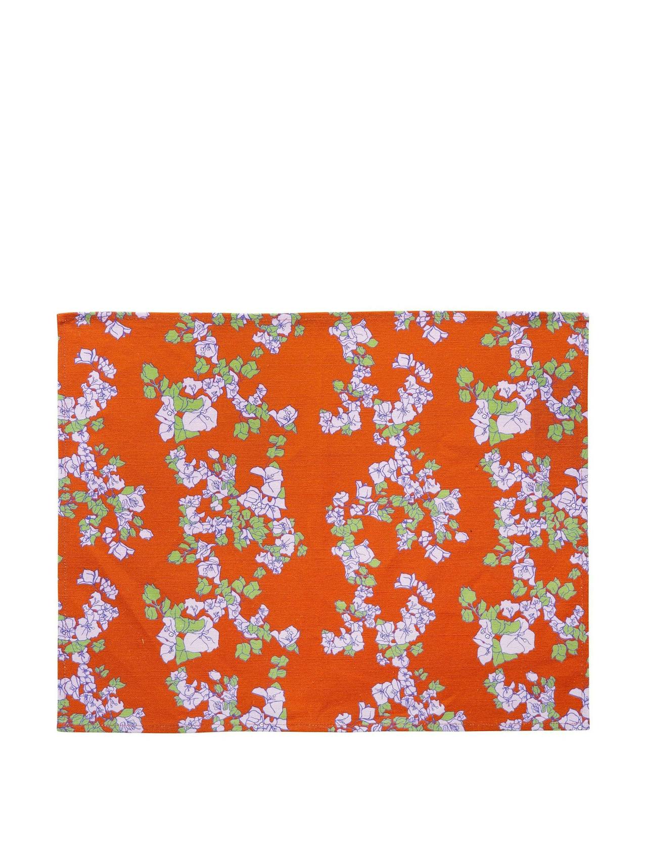 Coral orange placemats, set of 2