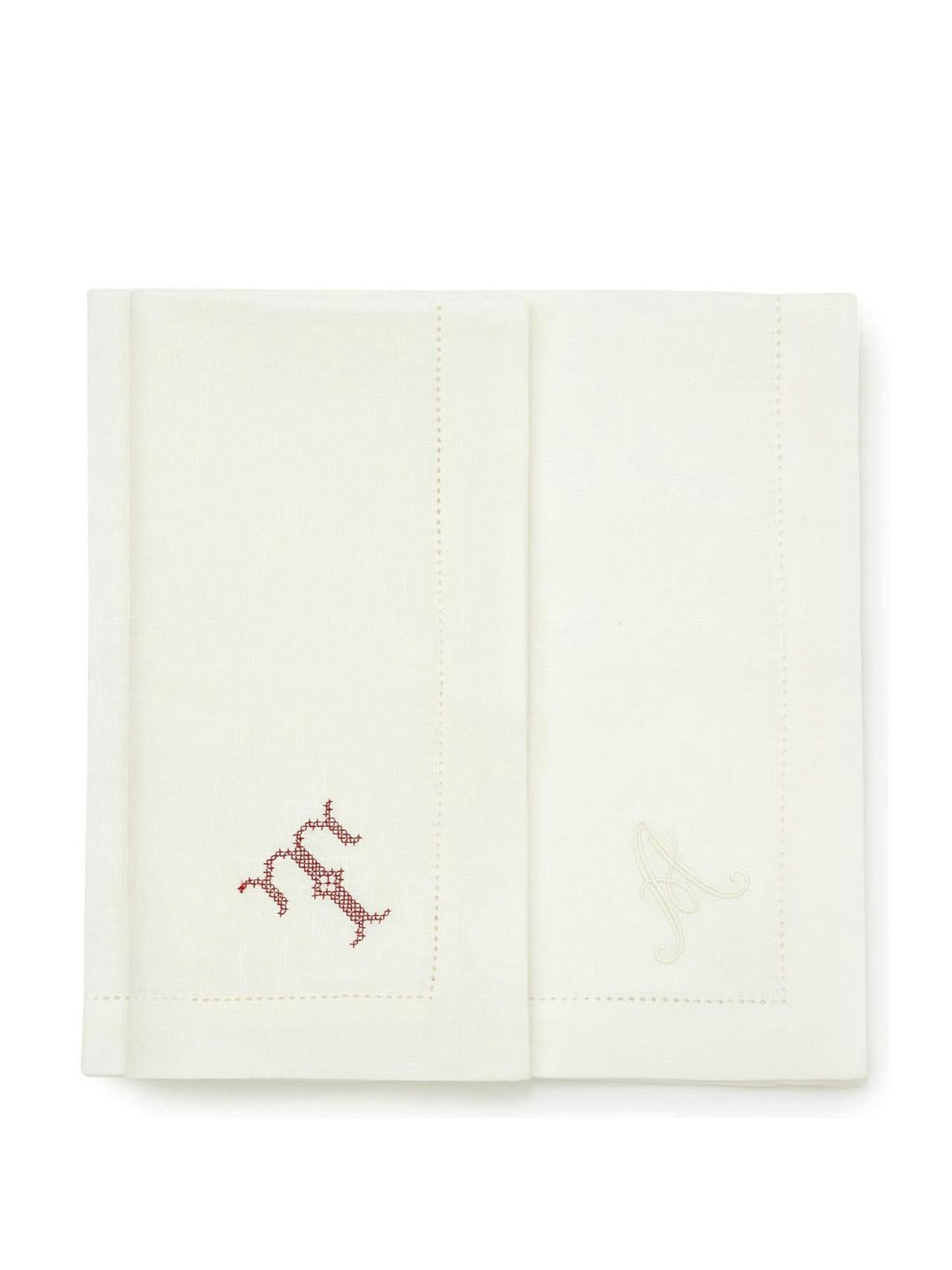 Large napkin hemstitch, ivory white