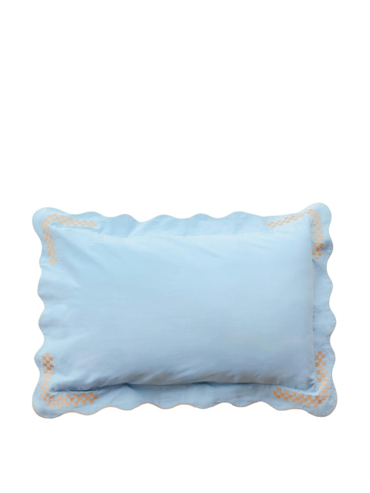 Blue cotton and linen pillowcases, set of 2