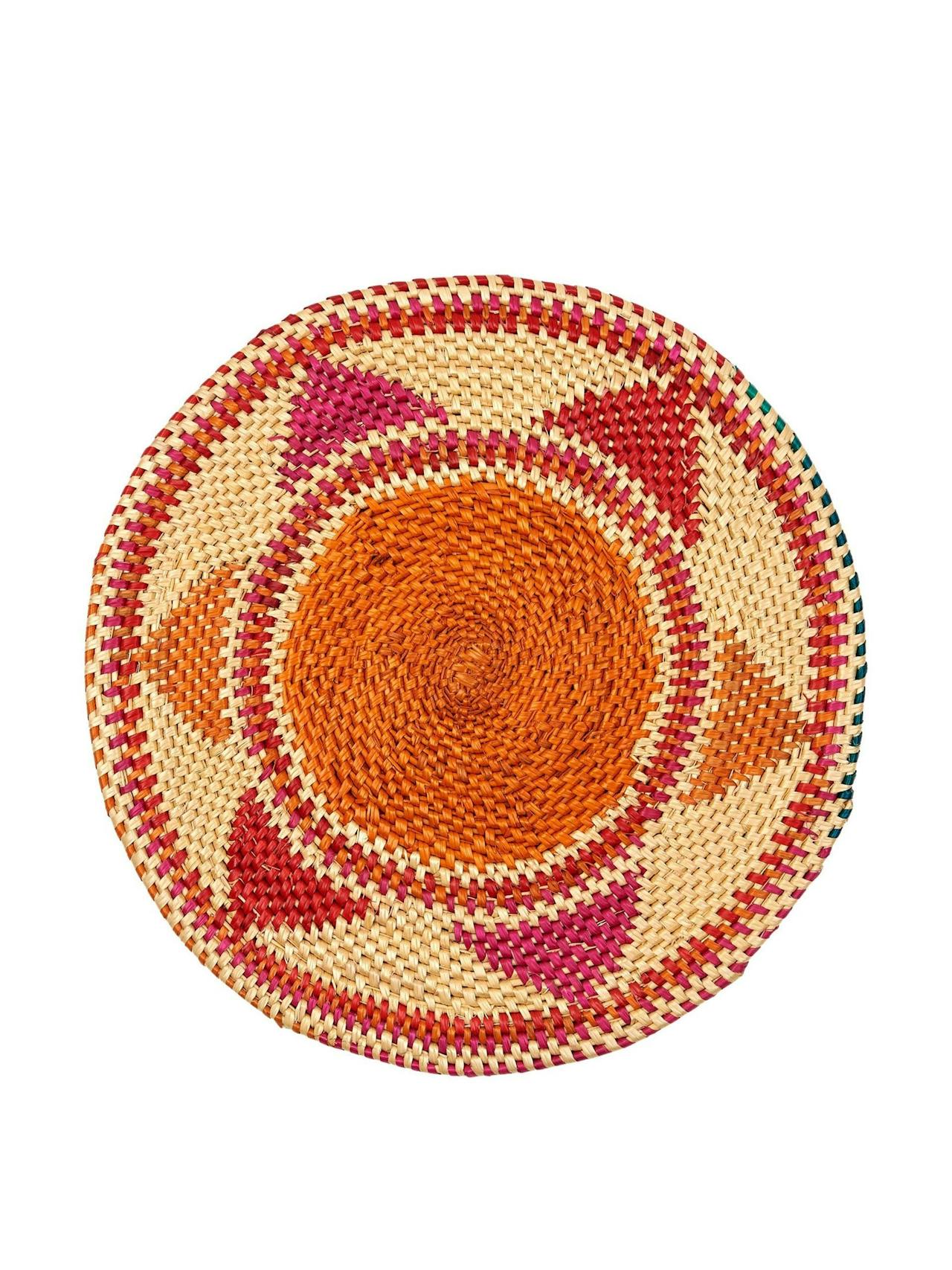 Pink and orange Ghanaian woven table mat
