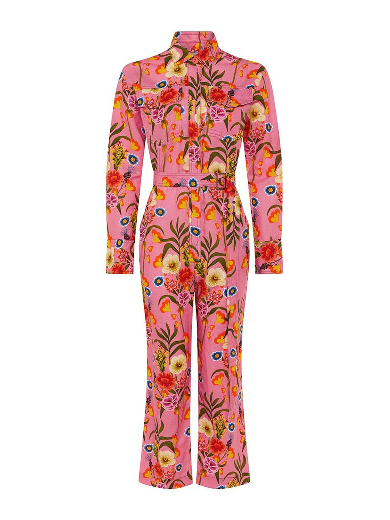 Remi linen jumpsuit in vila floral pink