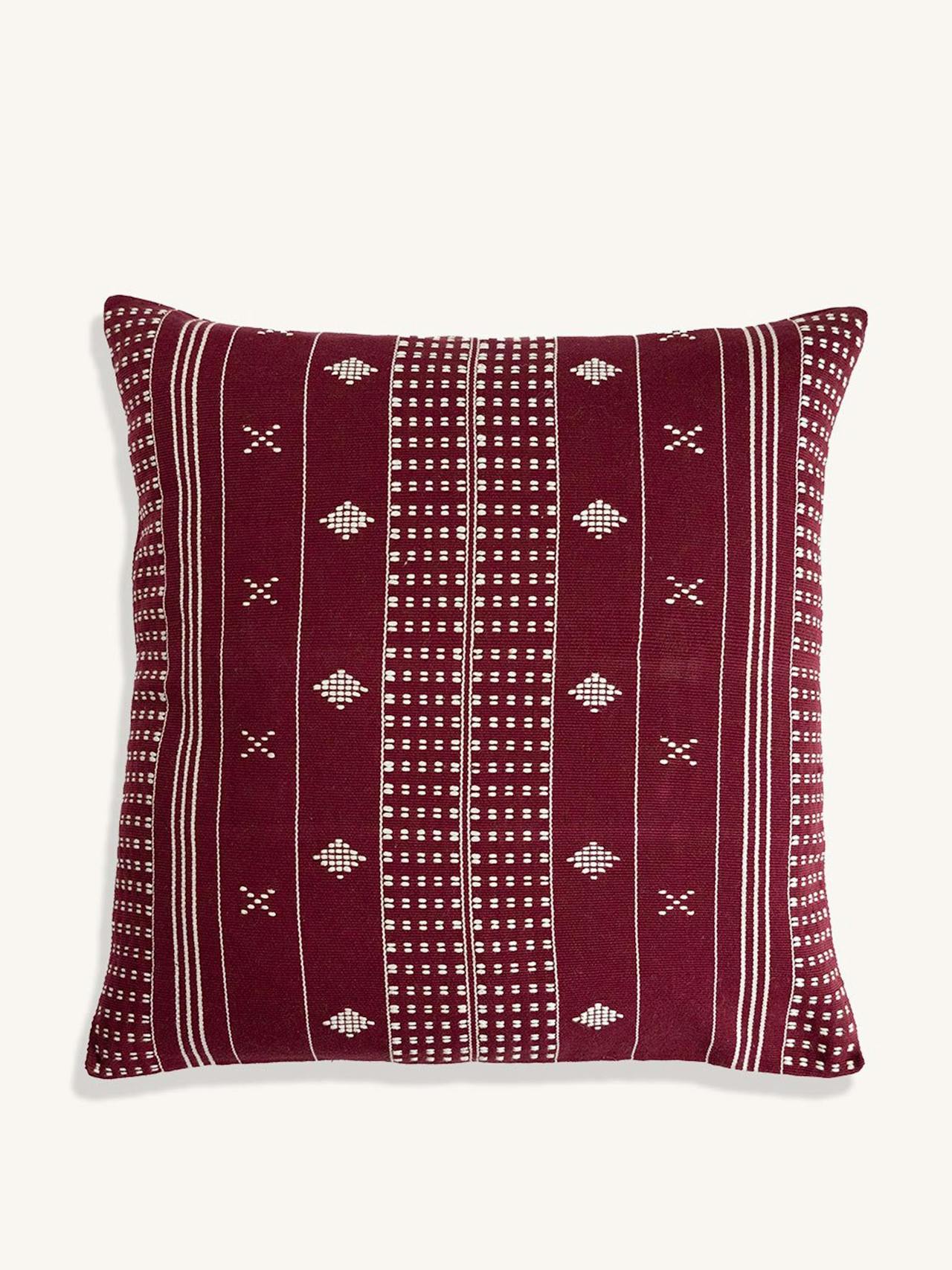 Burgundy Emiliano handwoven cushion cover